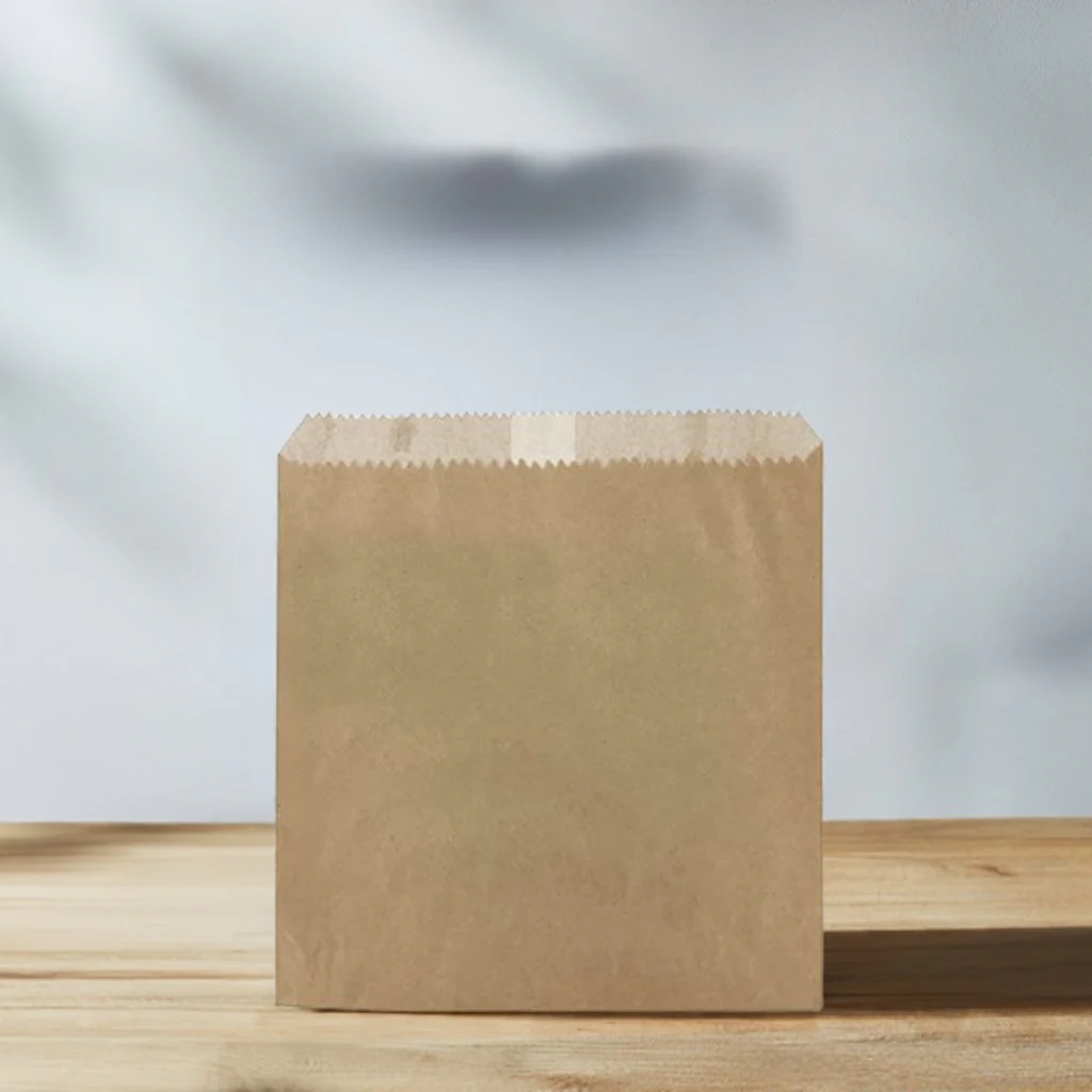 1 Square Greaseproof Lined Bag Brown 180x180mm Packware