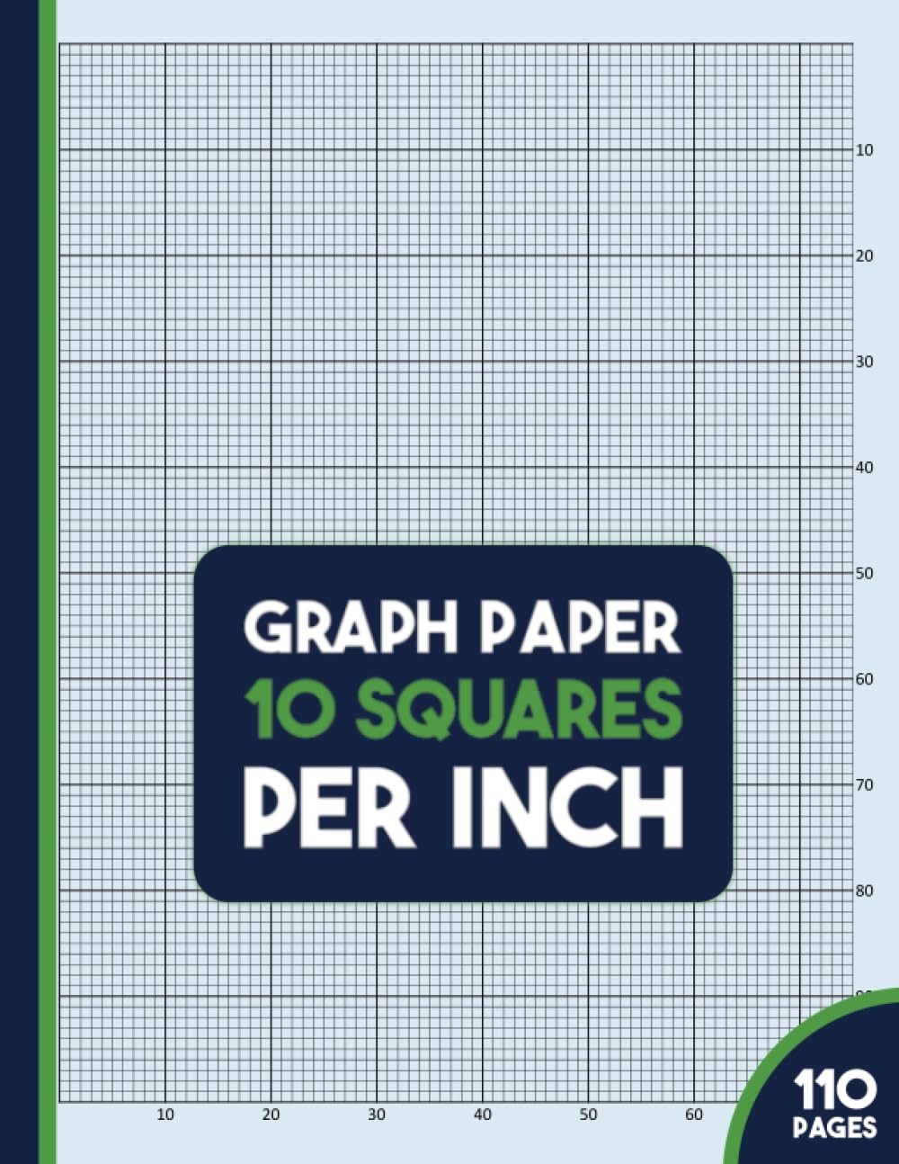 10 Squares Per Inch Graph Paper Notebook A4 Quad Ruled Grid Paper 