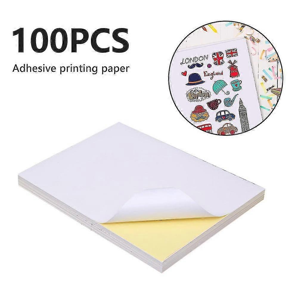 100pcs Waterproof Vinyl Sticker Paper Glossy Vinyl Sticker Paper Printable Vinyl Sticker Paper For Inkjet Printer Matte White