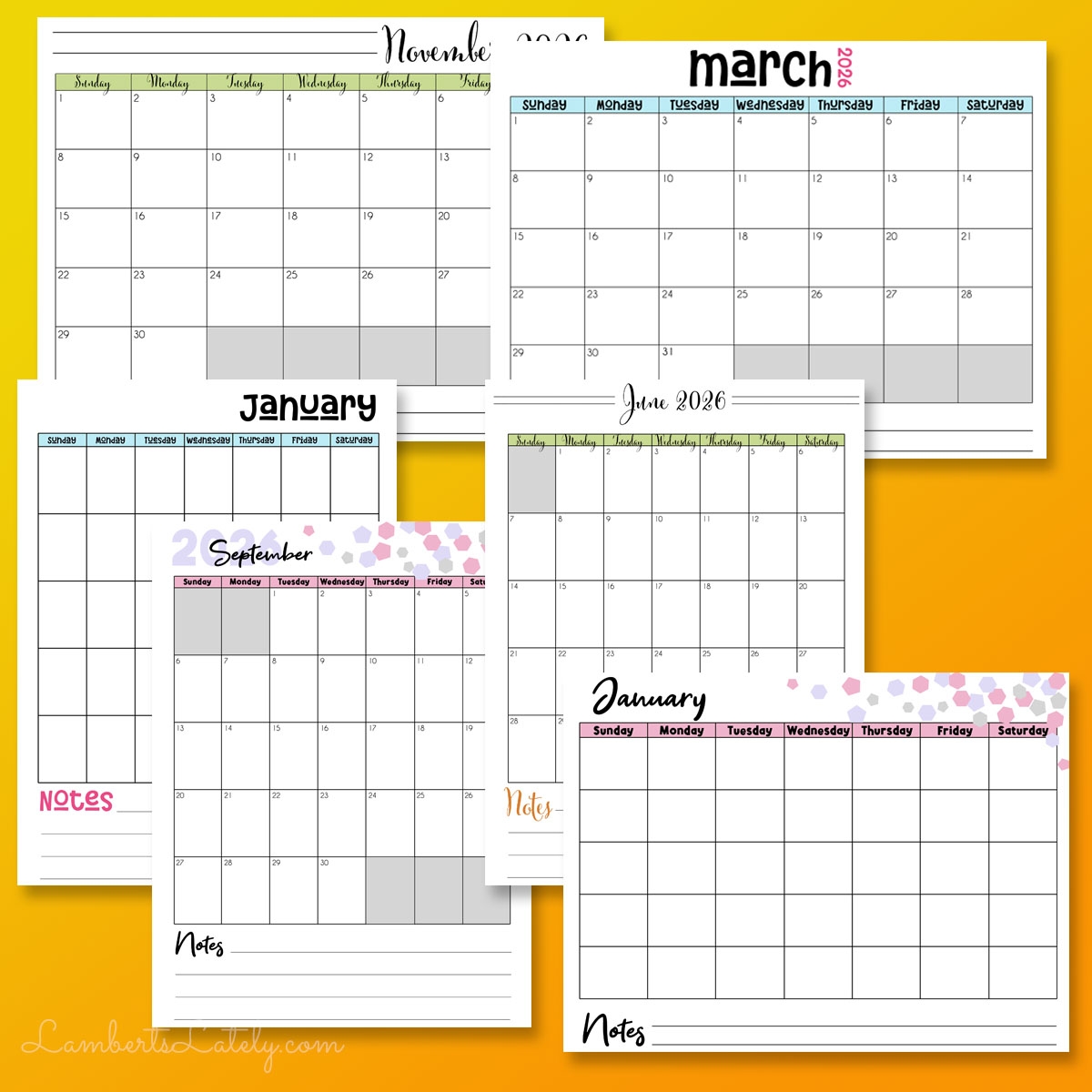 12 Free Printable Calendars For 2026 LL Home