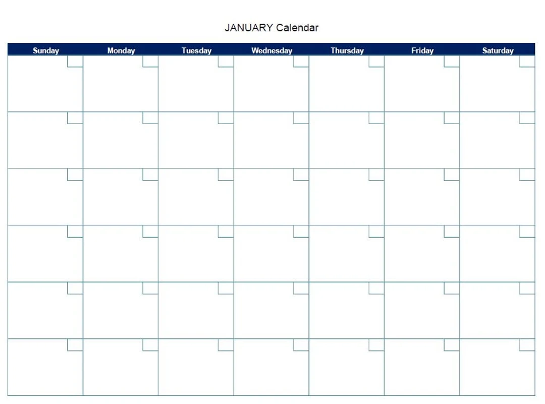 12 Month Blank Digital Printable Calendar PDF Etsy