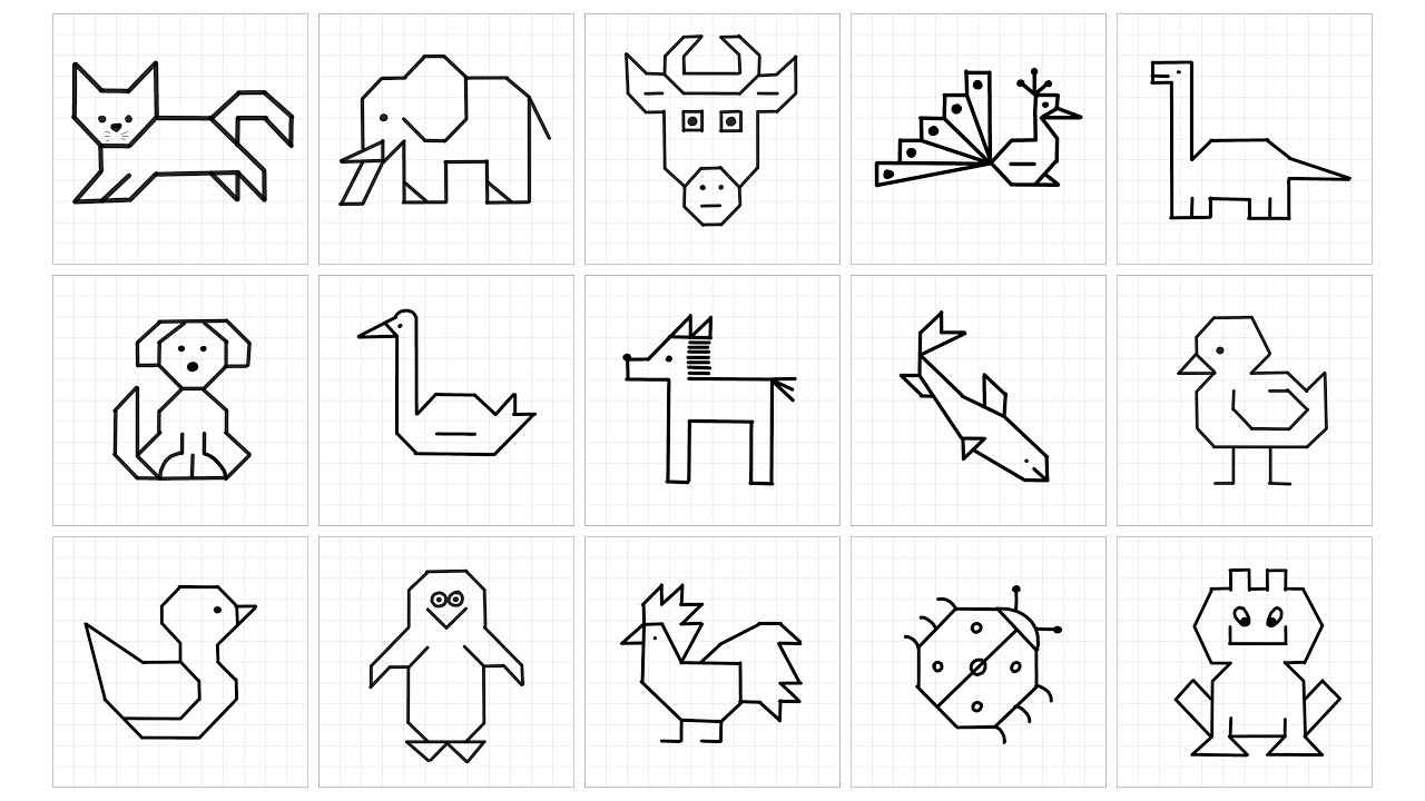 Animal Drawing On Graph Paper
