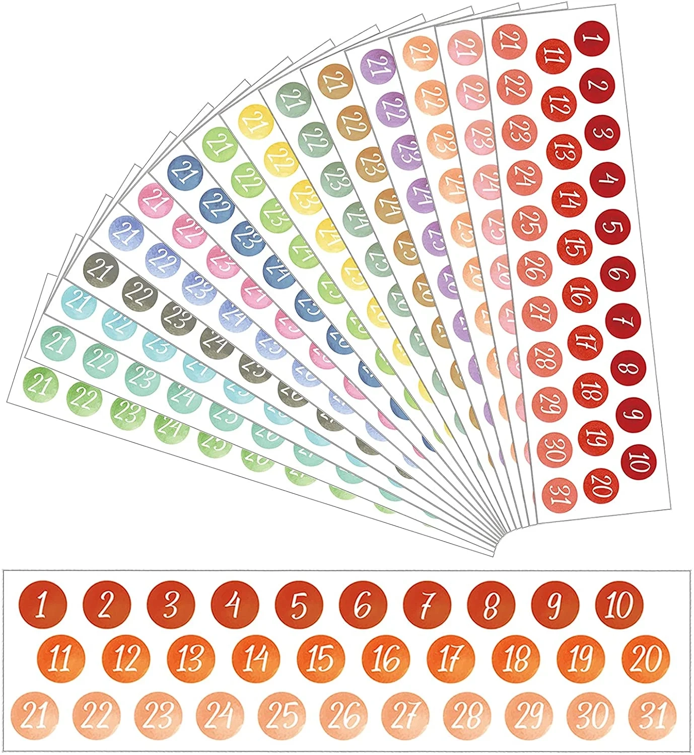 15 Sheets Planner Date Stickers Calendar Numbers Stickers Number 