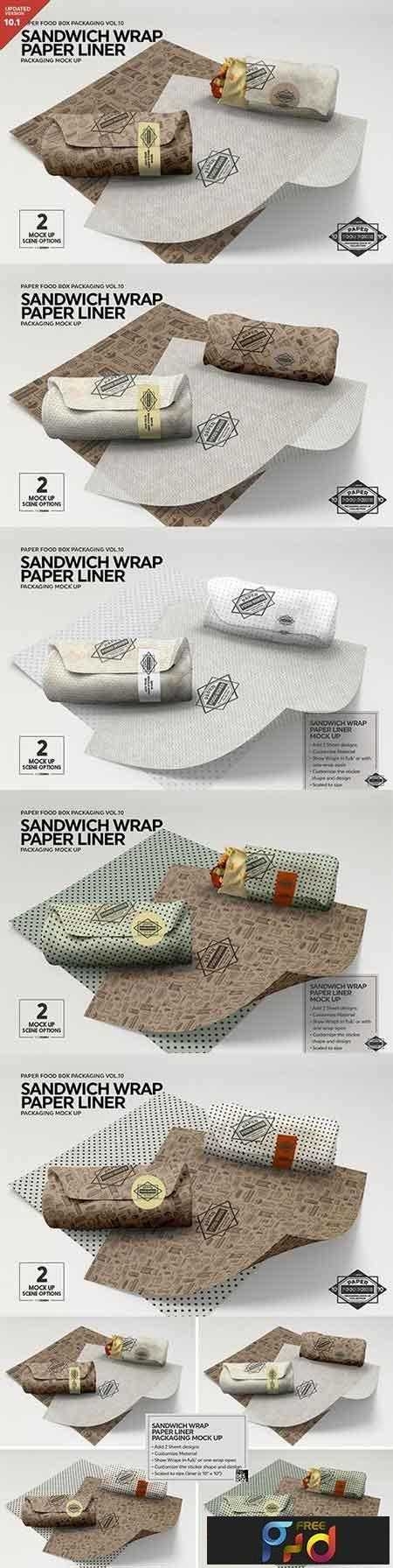 1808116 Wrap Sandwich Burrito Paper Liner Mockup 3448543 FreePSDvn