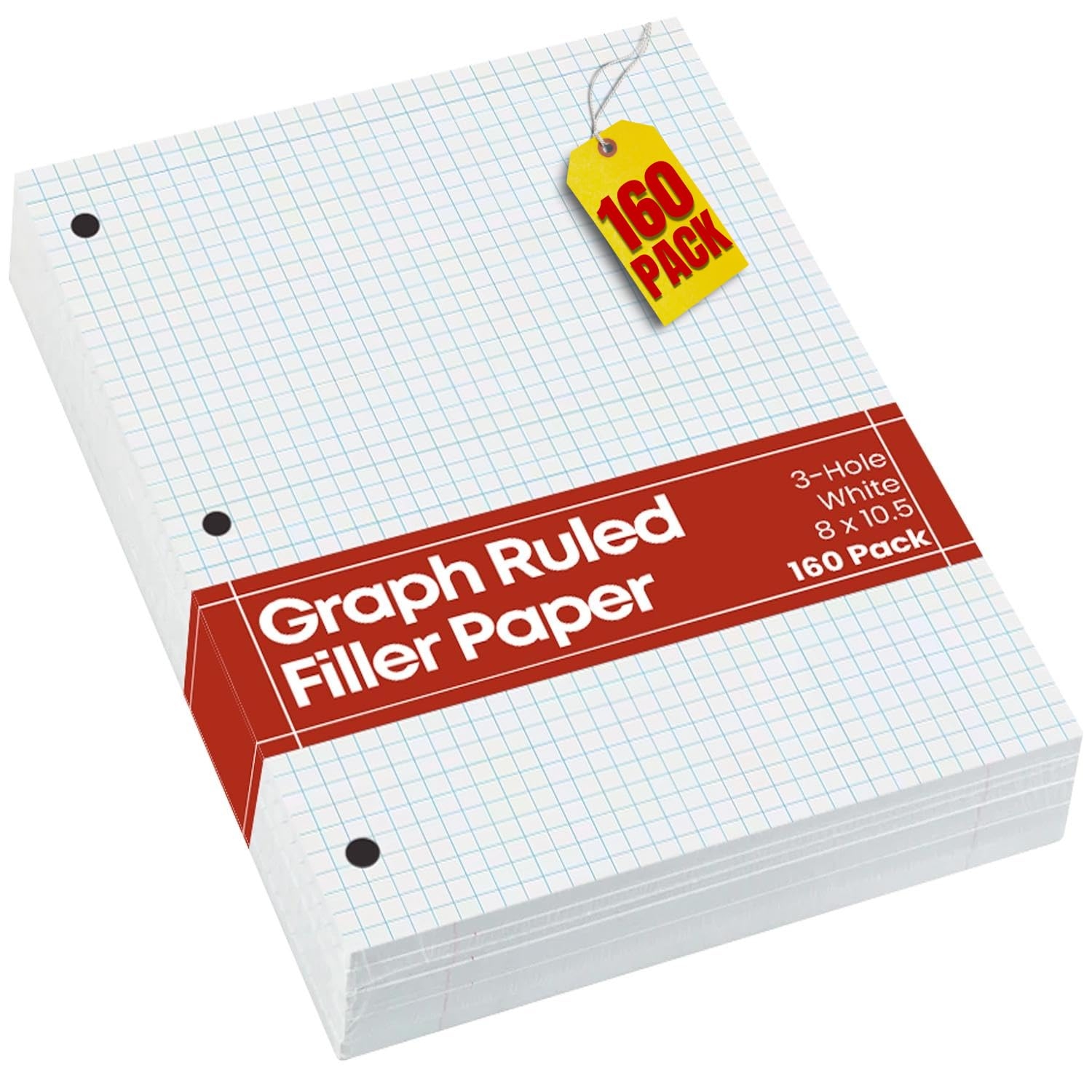 1InTheOffice Mini Binder Graph Paper 3 Hole Small Graph Paper 5 5 X 8 5 White 200 Sheets Pack Amazon co uk Stationery amp Office Supplies