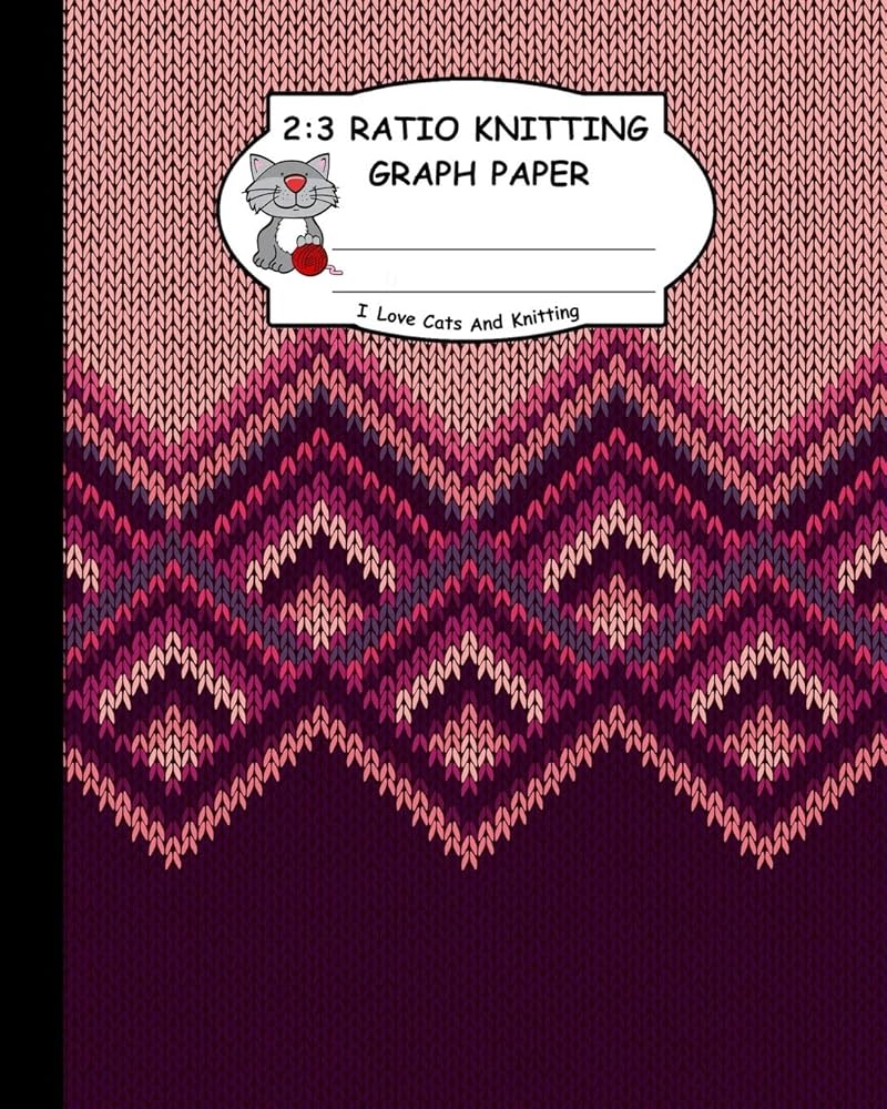 2 3 Ratio Knitting Graph Paper I Love Cats And Knitting Knitter s Graph Paper For Designing Charts For New Patterns Brown And Red Color Shades 