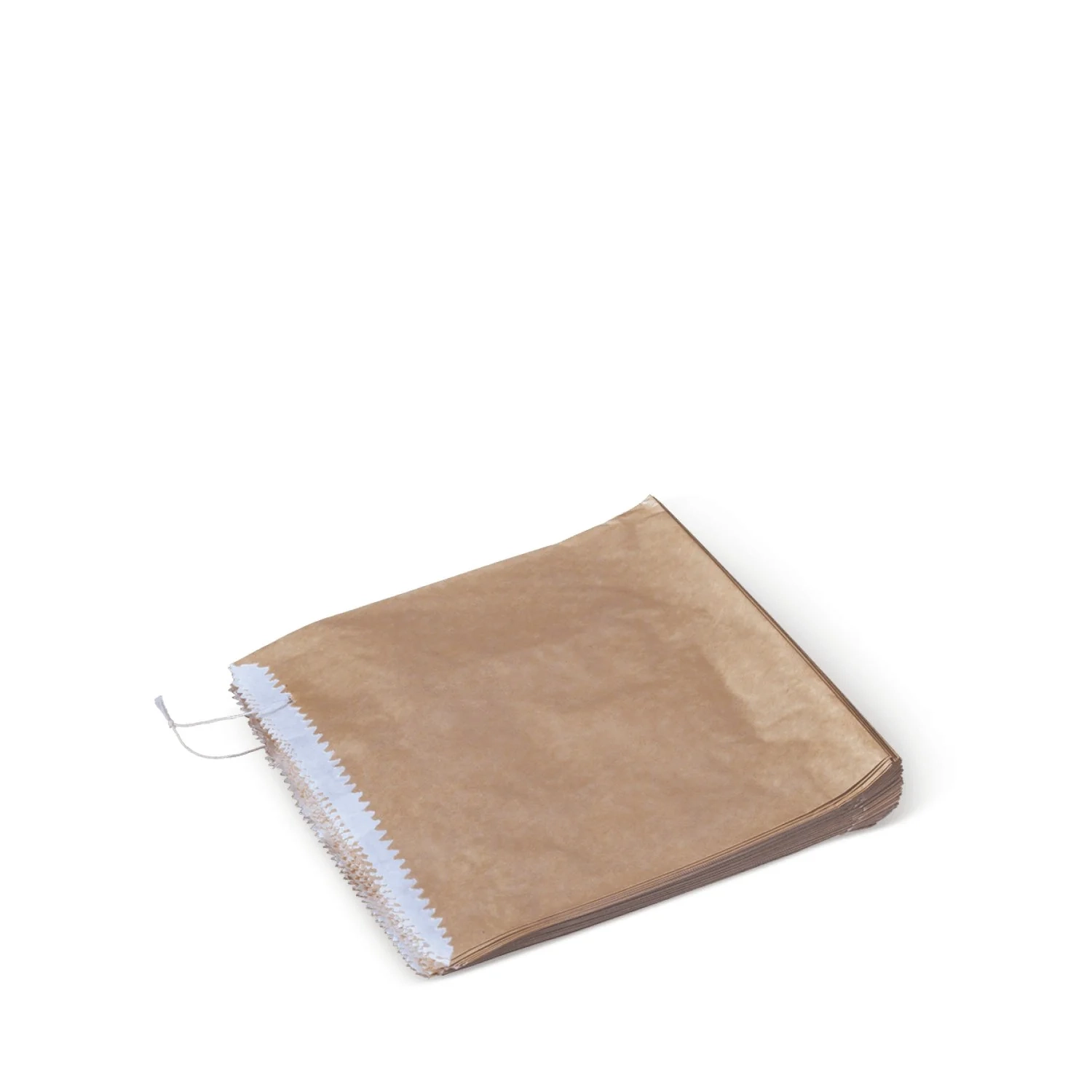 2 Square Greaseproof Lined Paper Bags Brown 210x200mm Packware