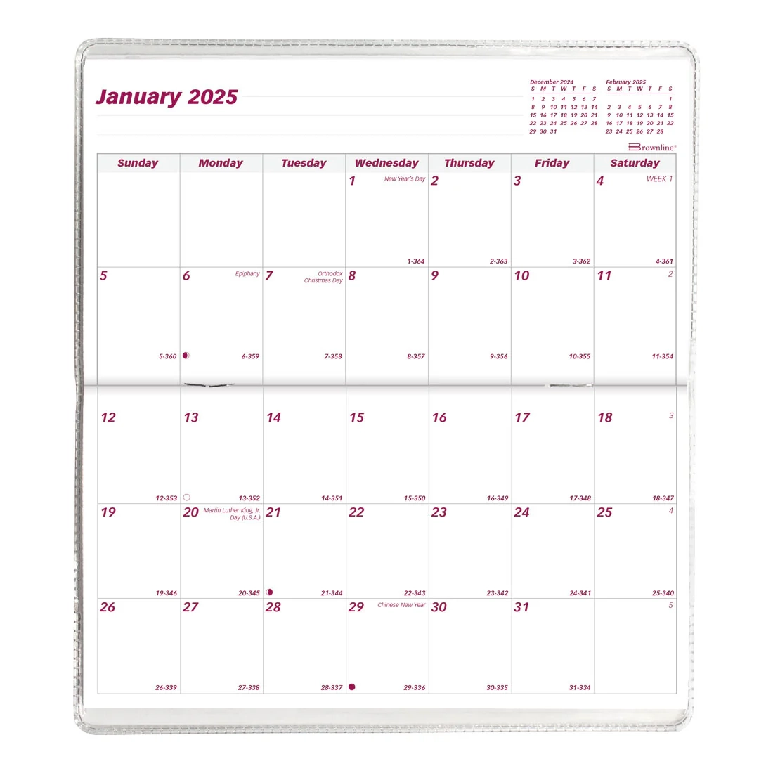 2 Year Monthly Pocket Planner 2025 2026 CA424 ASX Brownline USA
