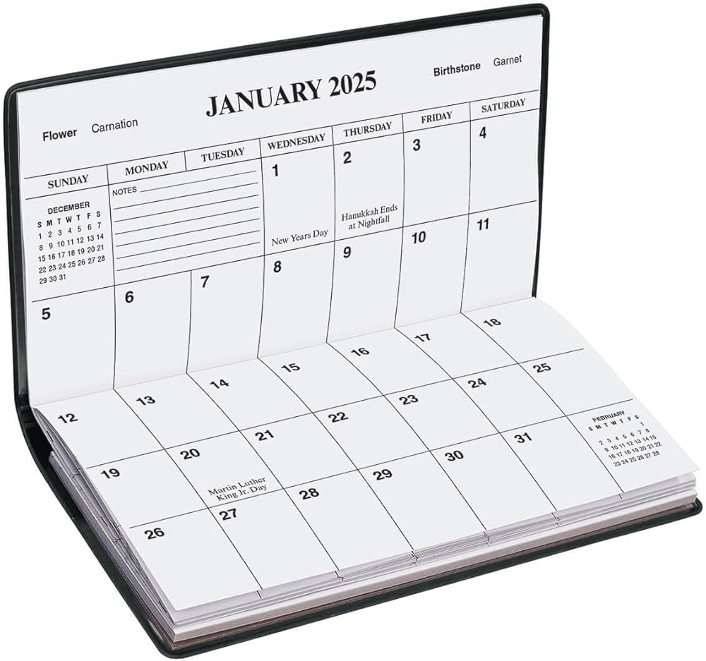 2 Year Planner Calendar Refill Pocket Sized Calendar Insert 