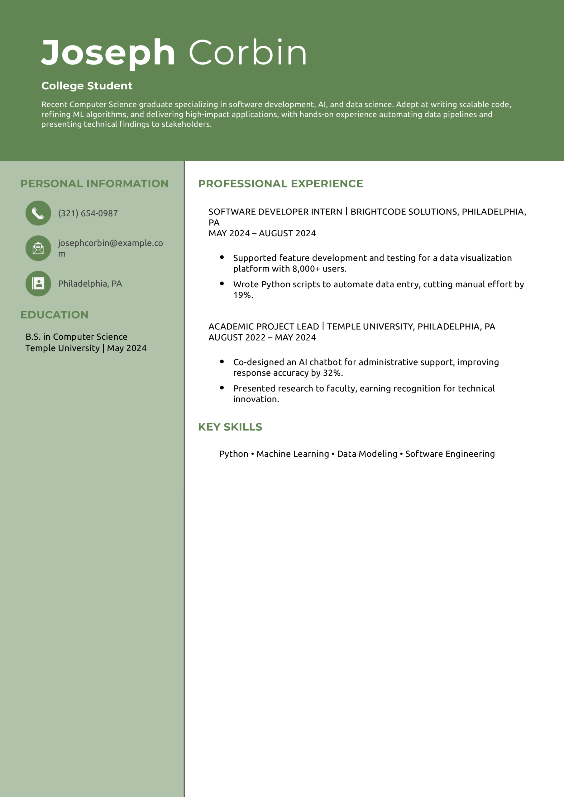 20 College Resume Examples And Templates For 2026 Resume