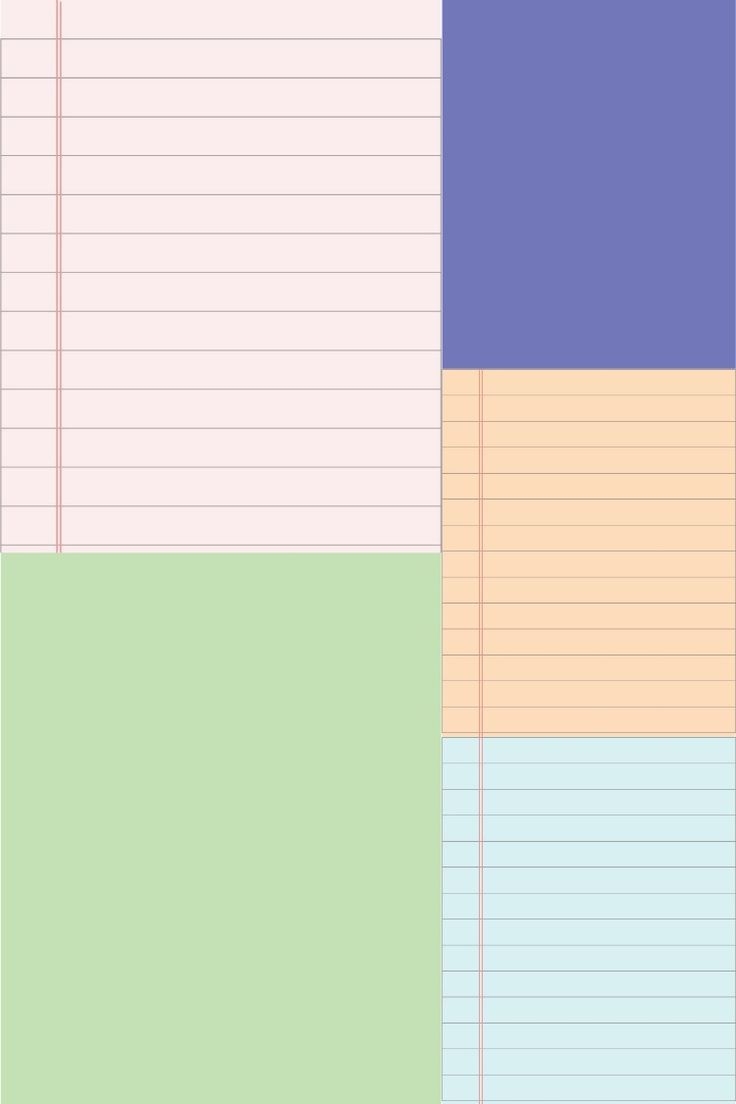 20 Free Printable Colored Papers PDF Included With Or Without Lines