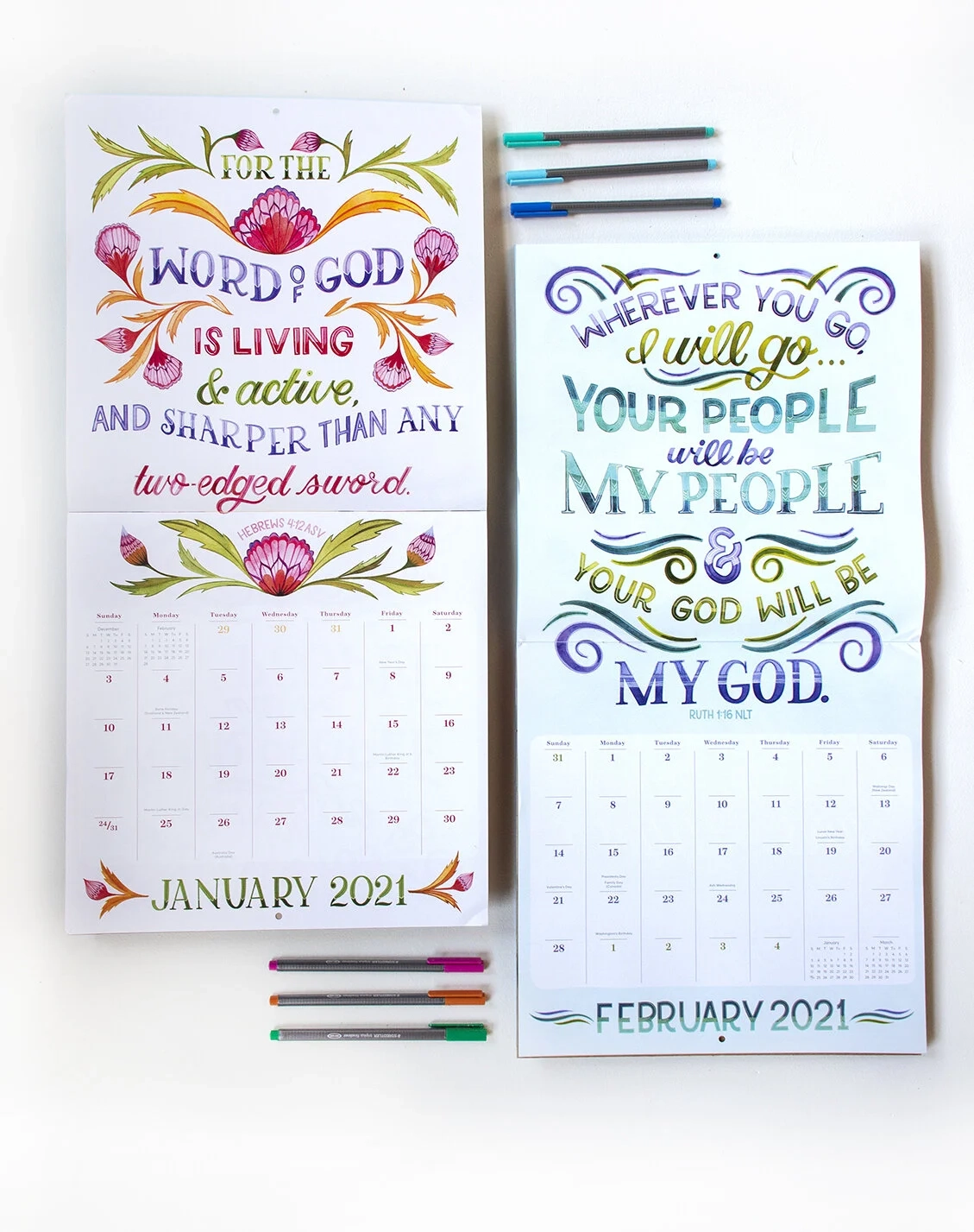 2021 Bible Verse Calendar Illustrated By Becca Cahan For Workman 