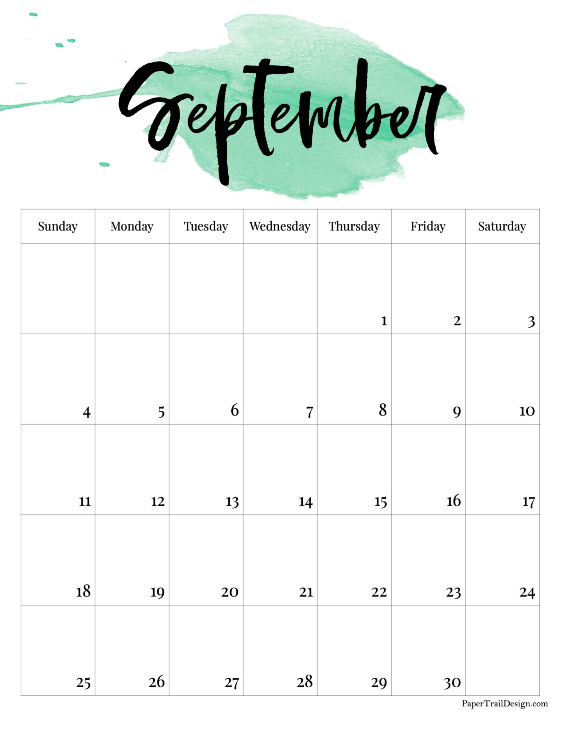 2022 Printable Calendar Watercolor Paper Trail Design