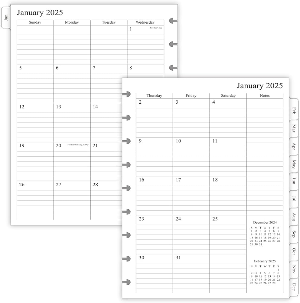 Happy Planner Refill Calendar Pages