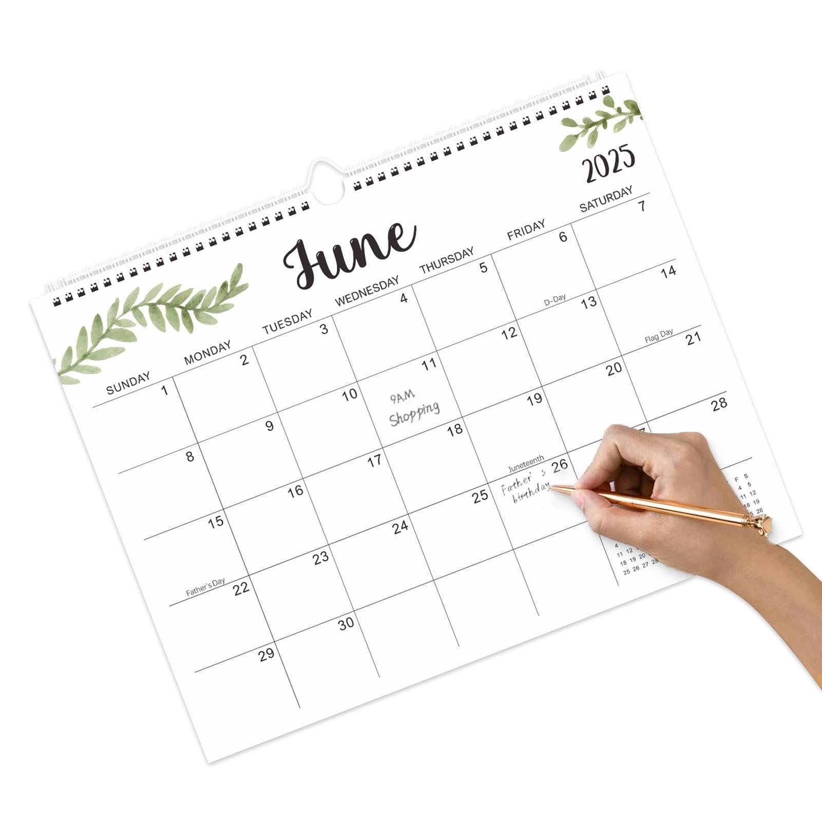 2025 Calendar Wall Leaves Monthly Planner January 2025 June 