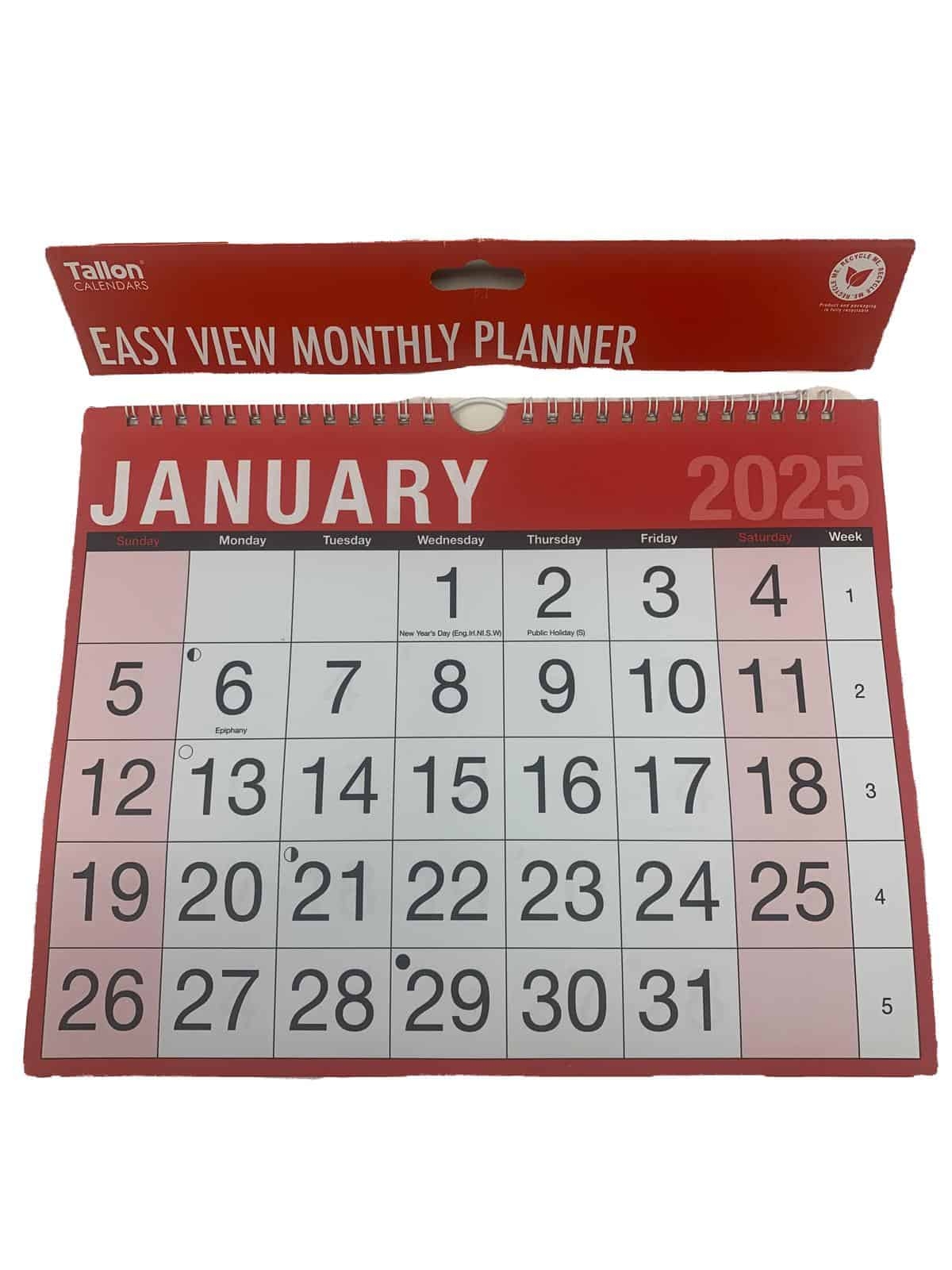 2025 Easy View Monthly Planner Calendar The Packaging Bubble