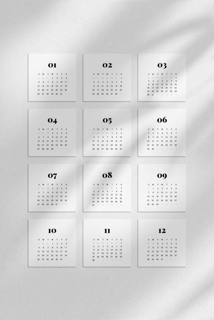 2025 Mini Calendar Printable Bujo Calendar 2025 4x4 3x3 2x2 PDF JPG