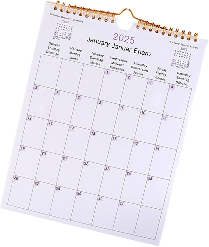 2025 Wall Calendar Multilingual Monthly Wall Calendar 