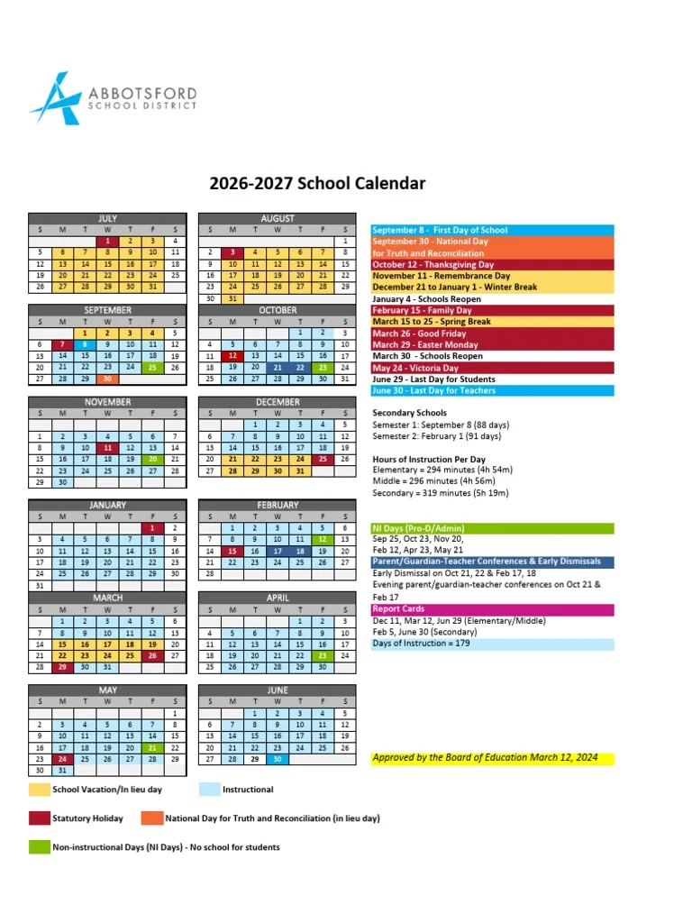 2026 2027 School Calendar Overview PDF Higher Education 