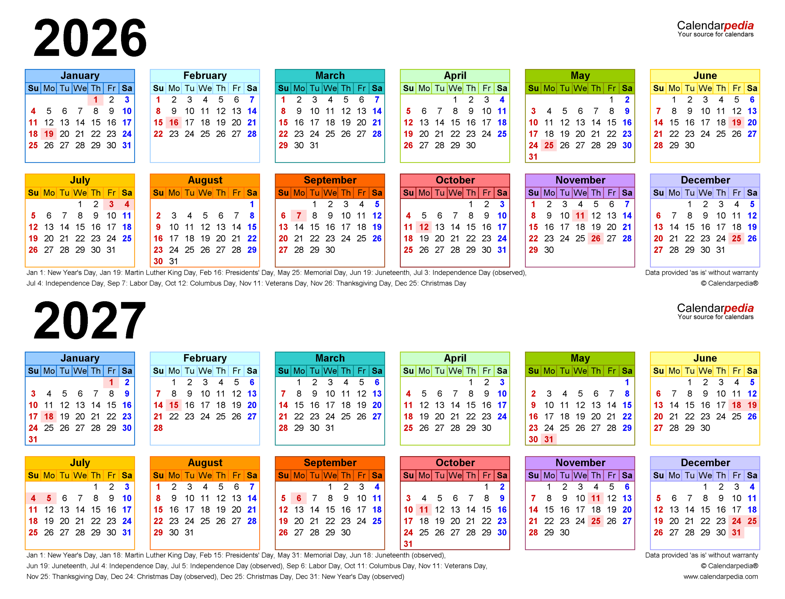 July 2026 To June 2027 Calendar