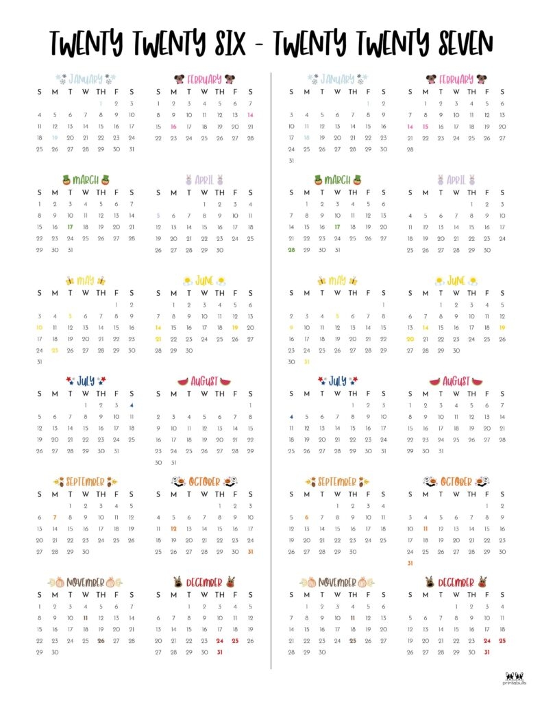 Free 2026 Calendar 2027 Printable