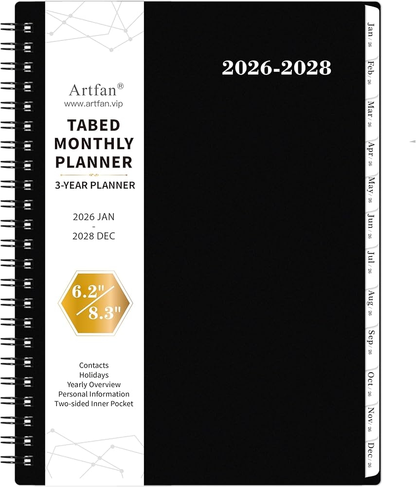 2026 2028 Monthly Planner Calendar 3 Year Monthly Planner 2026 
