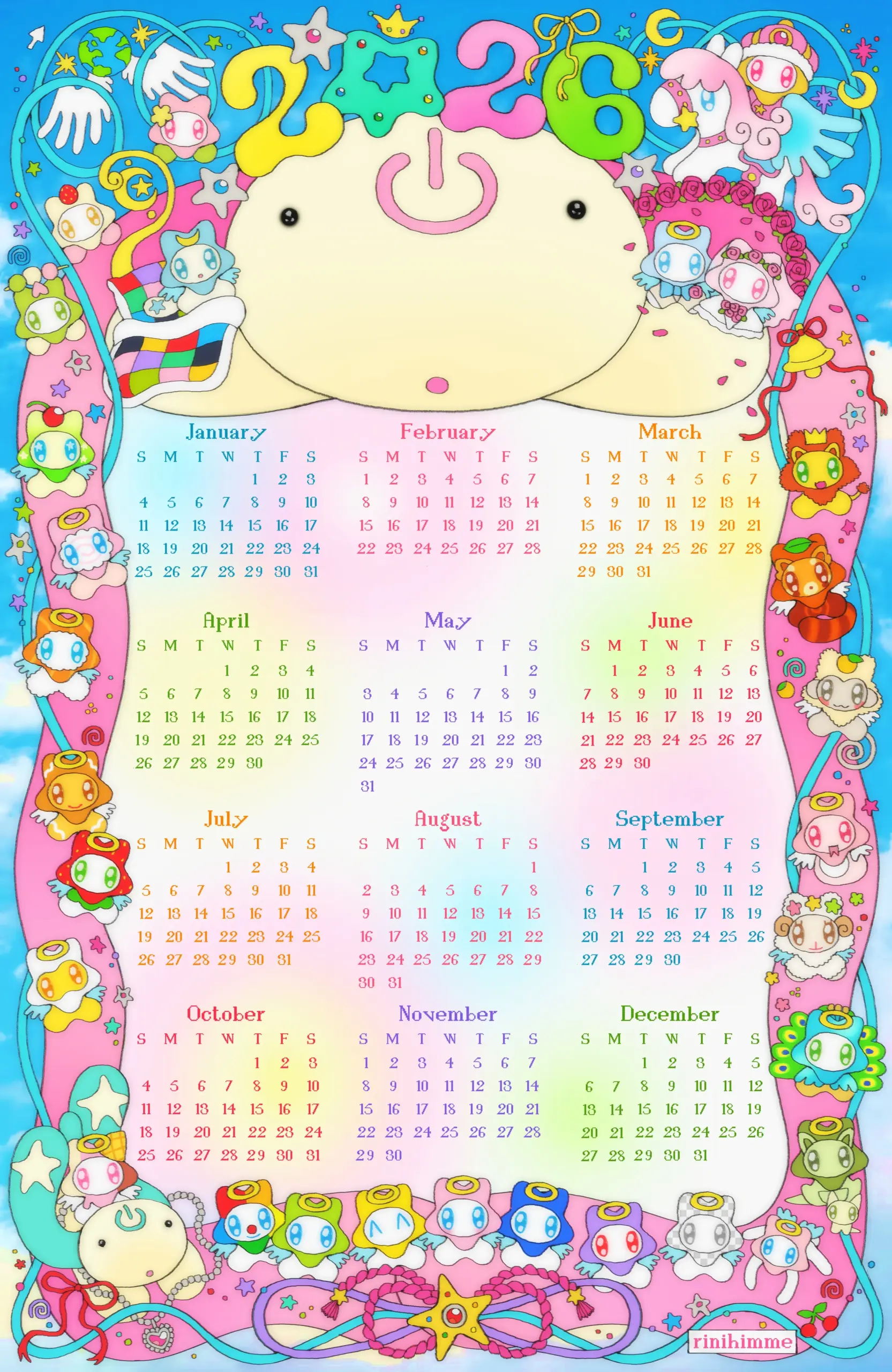 2026 Calendar 11x17 Print