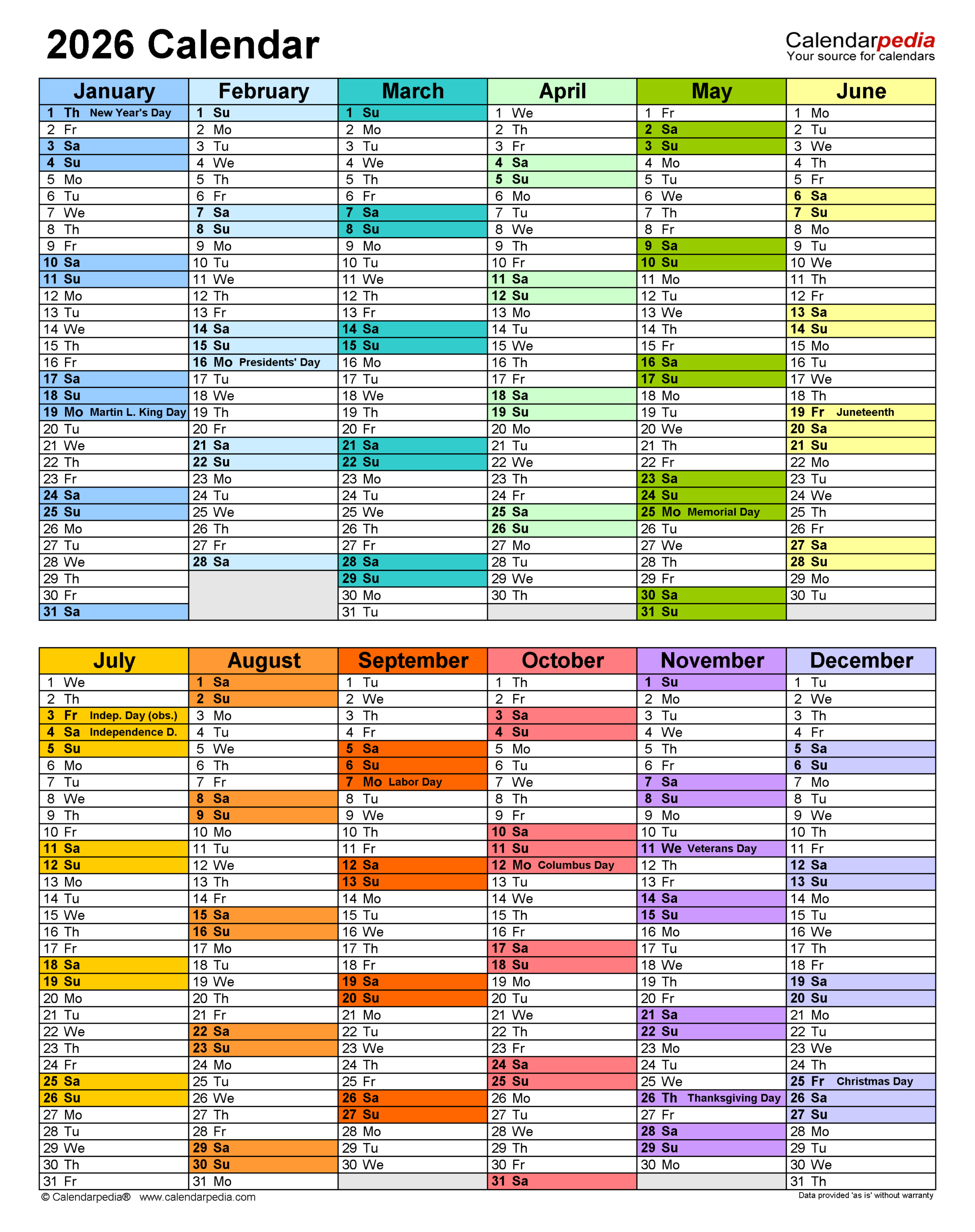 Blank 2026 Calendar Printable Win
