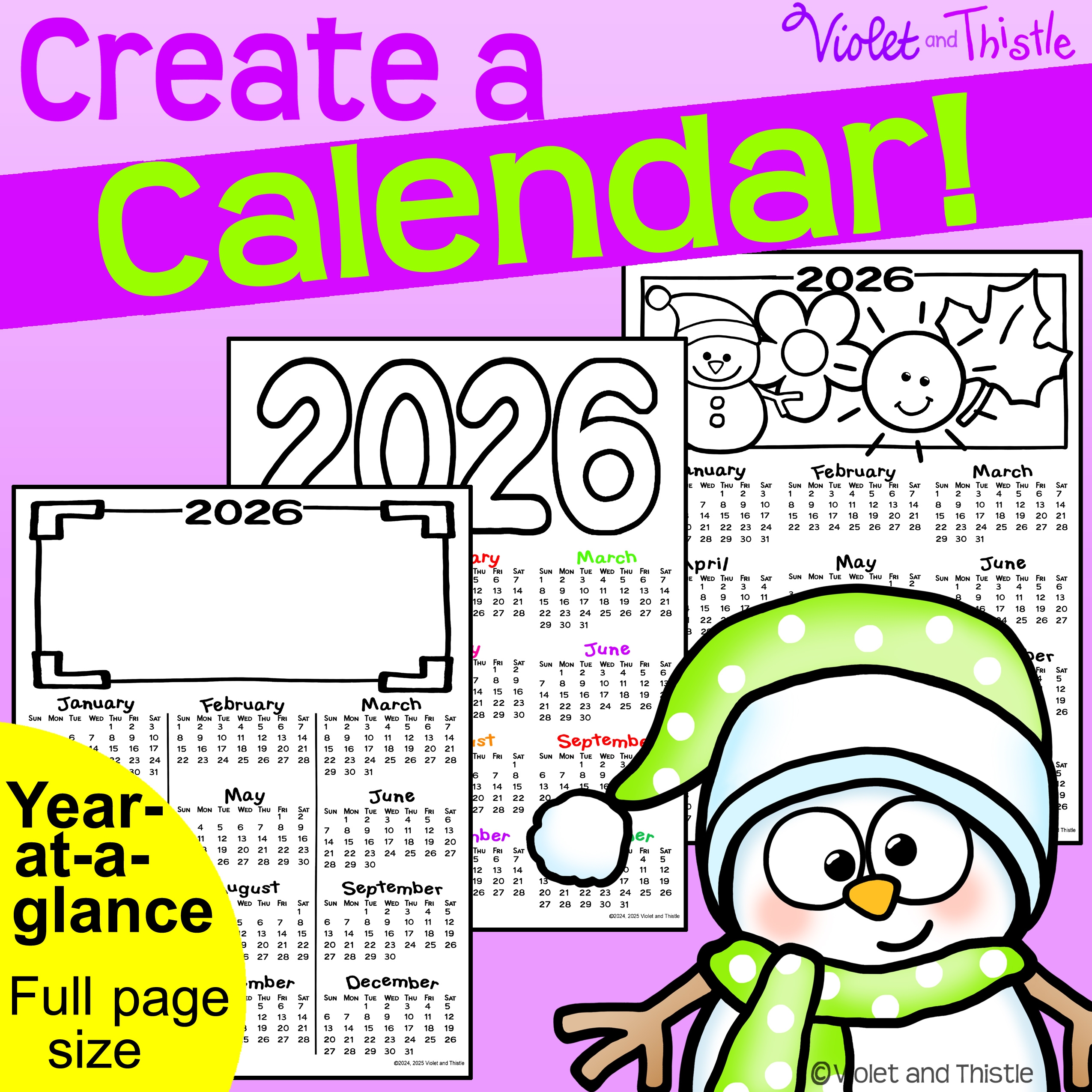 2026 Calendar Parent Christmas Gift Year At A Glance Fast One 