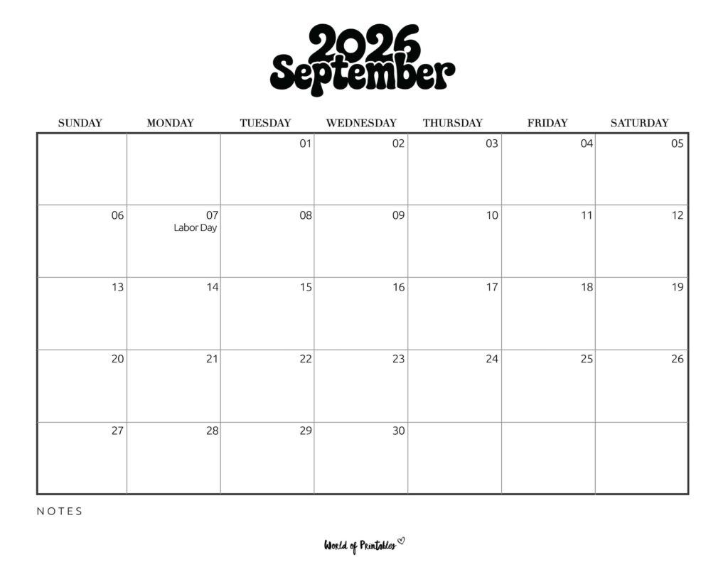 Printable 8x11 November 2026 Calendar