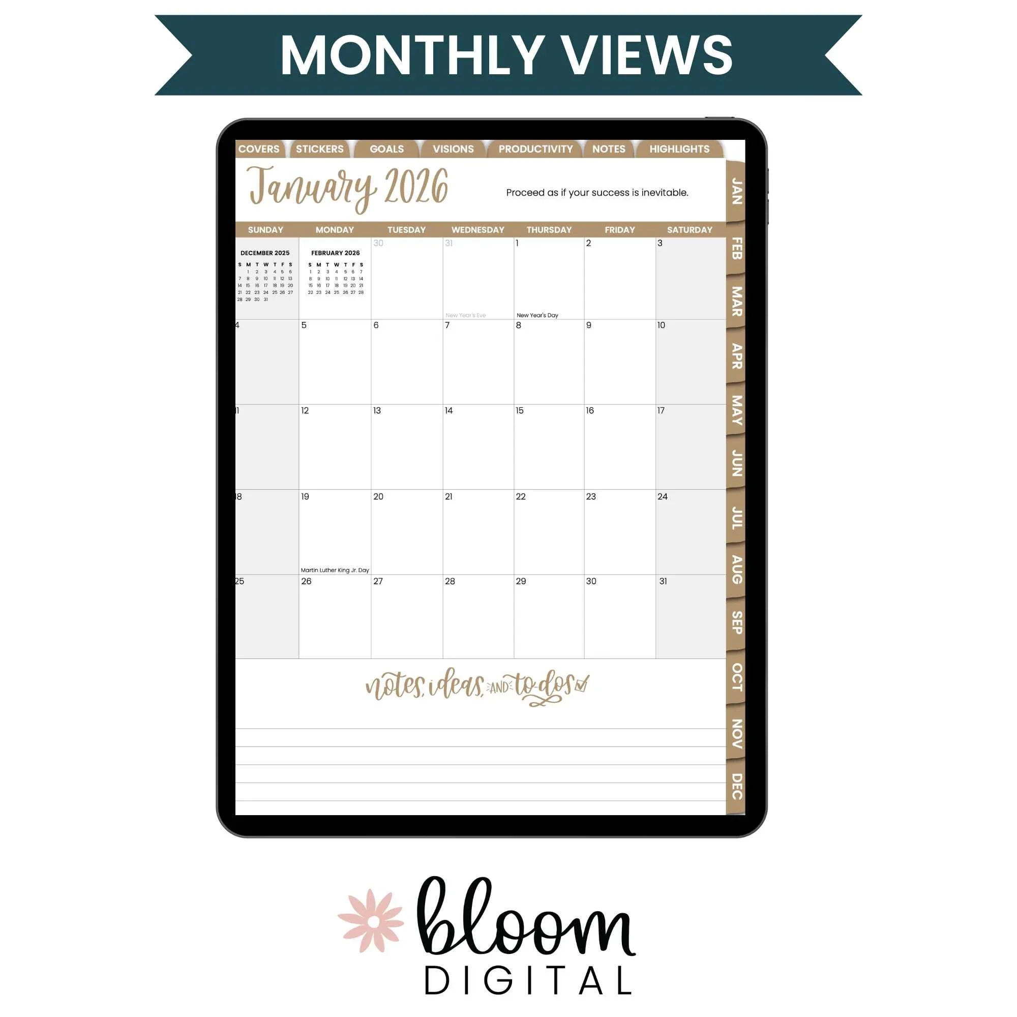 2026 Calendar Year Digital Planner For IPad amp GoodNotes Bloom 