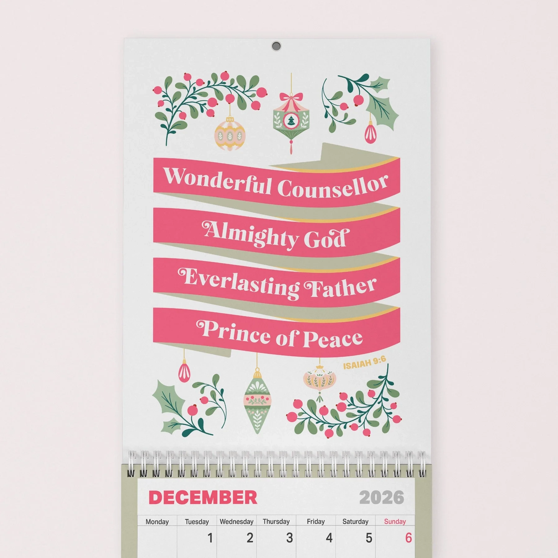 2026 Christian Calendar With Bible Verses The Christian Poster 