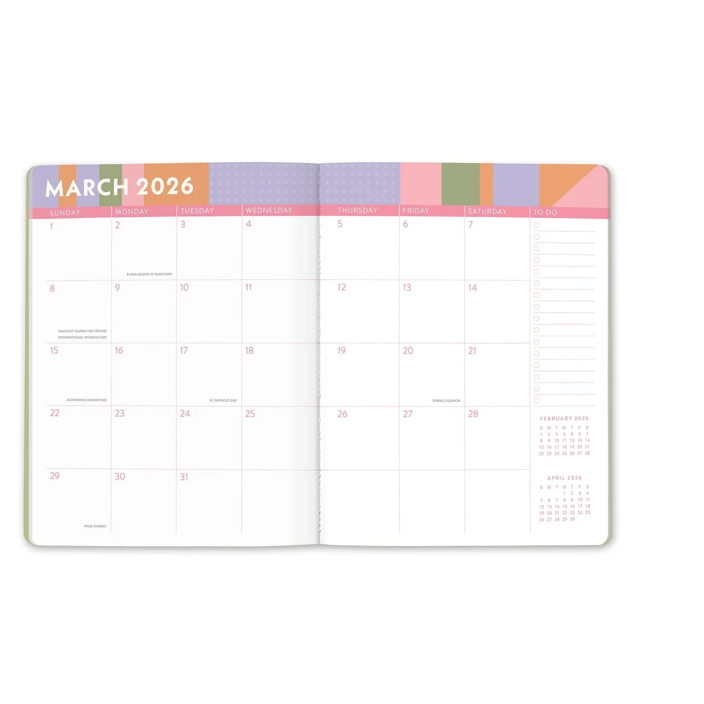 2026 Color Block Just Right 17 Month Monthly Diary Planner
