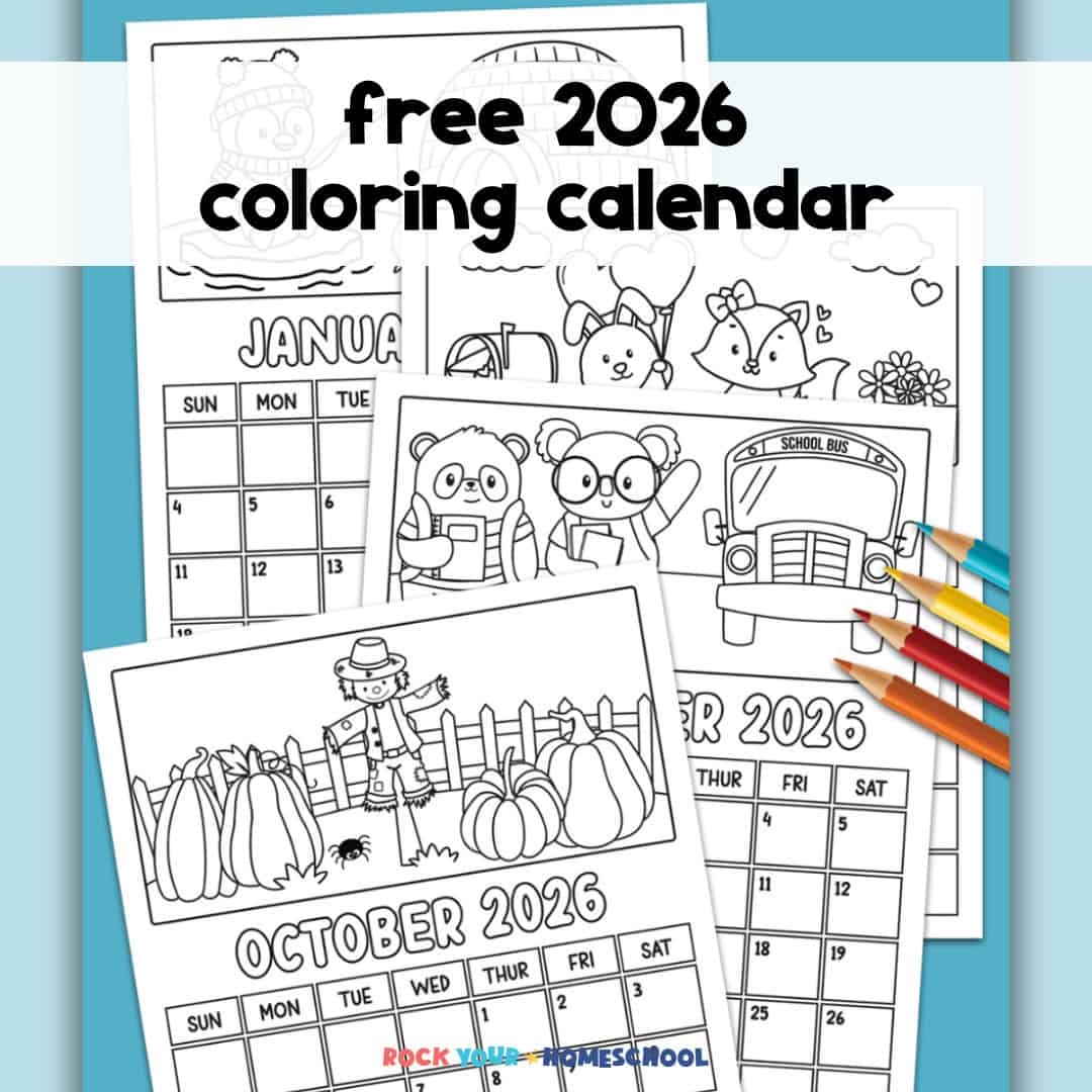 2026 Coloring Calendar For Kids Rock Your Homeschool