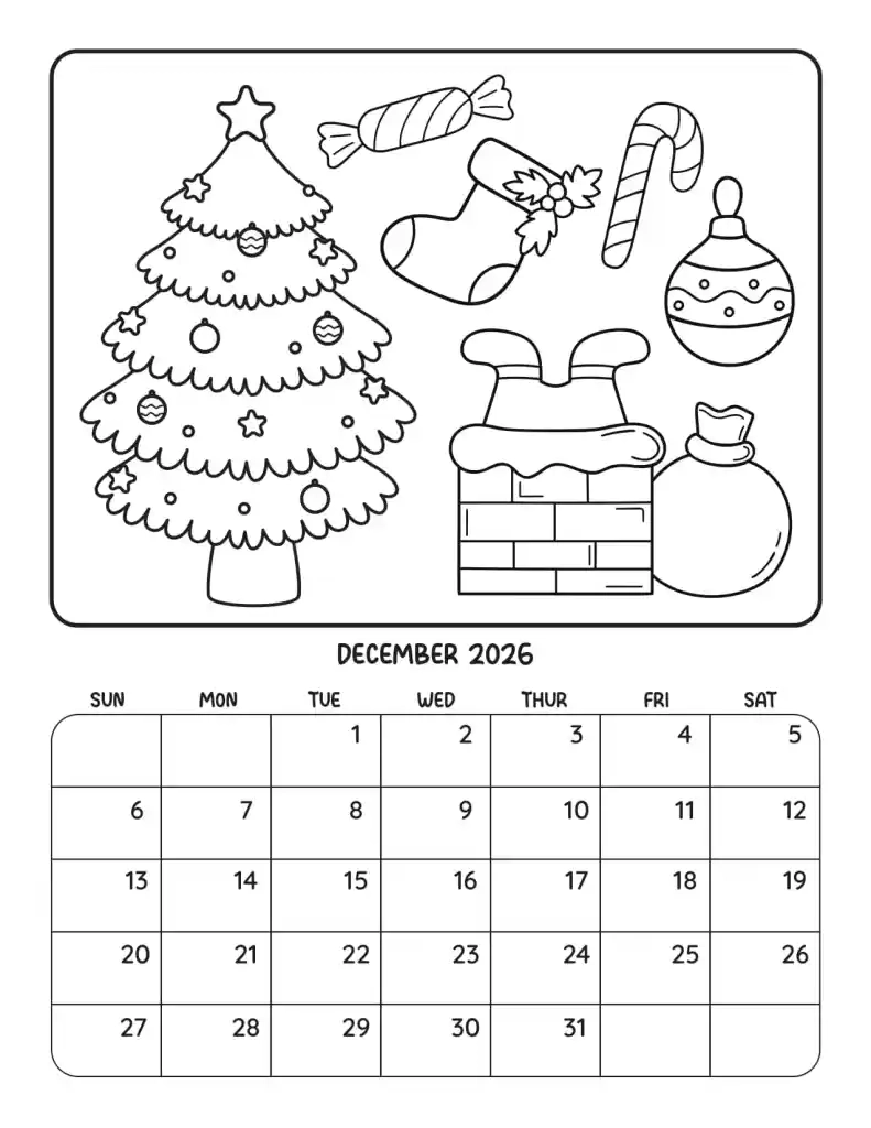 2026 Cut And Paste Craft Calendar Free Printable In The Playroom
