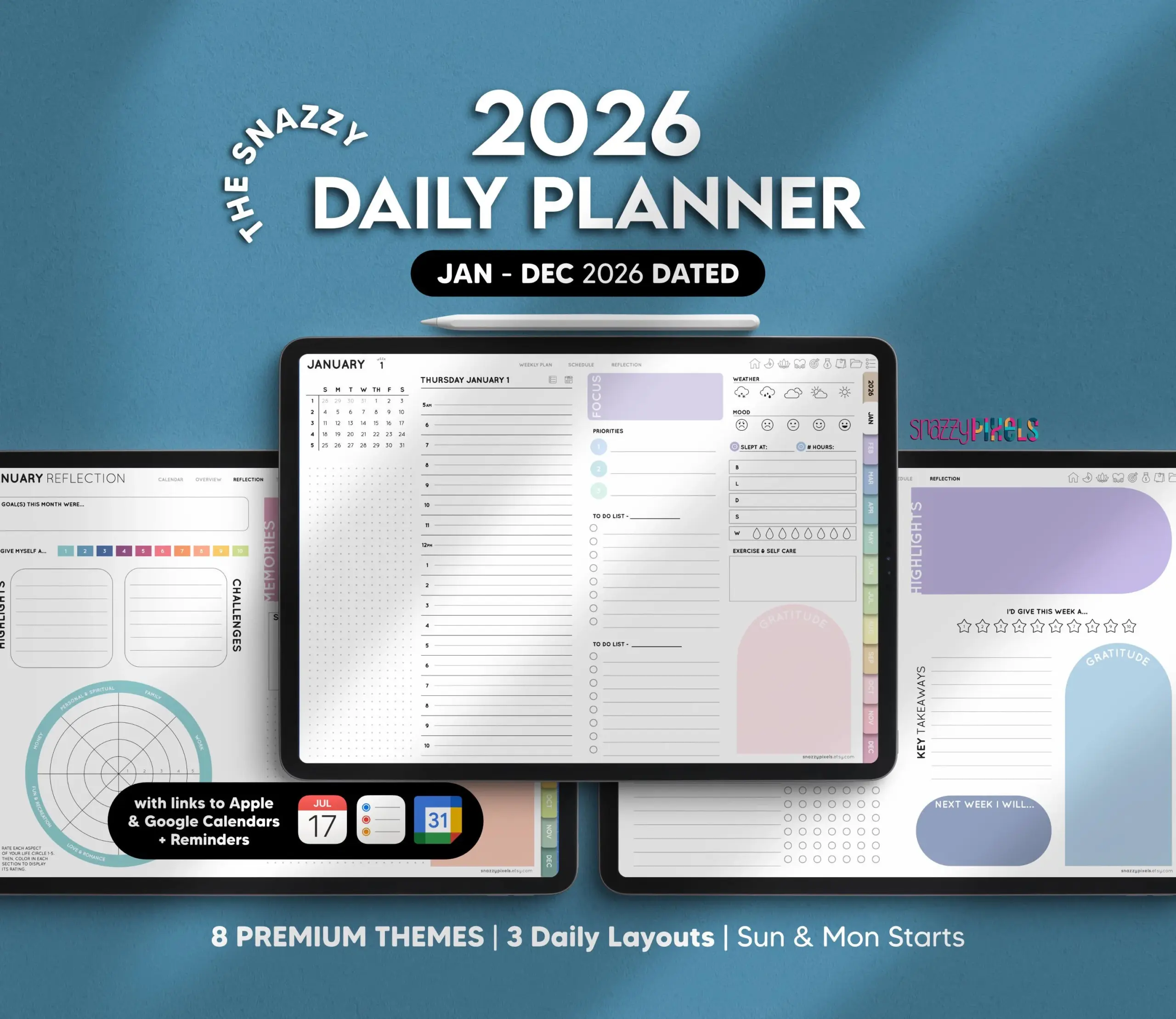 2026 Digital Daily Planner All in One Digital Daily Journal 