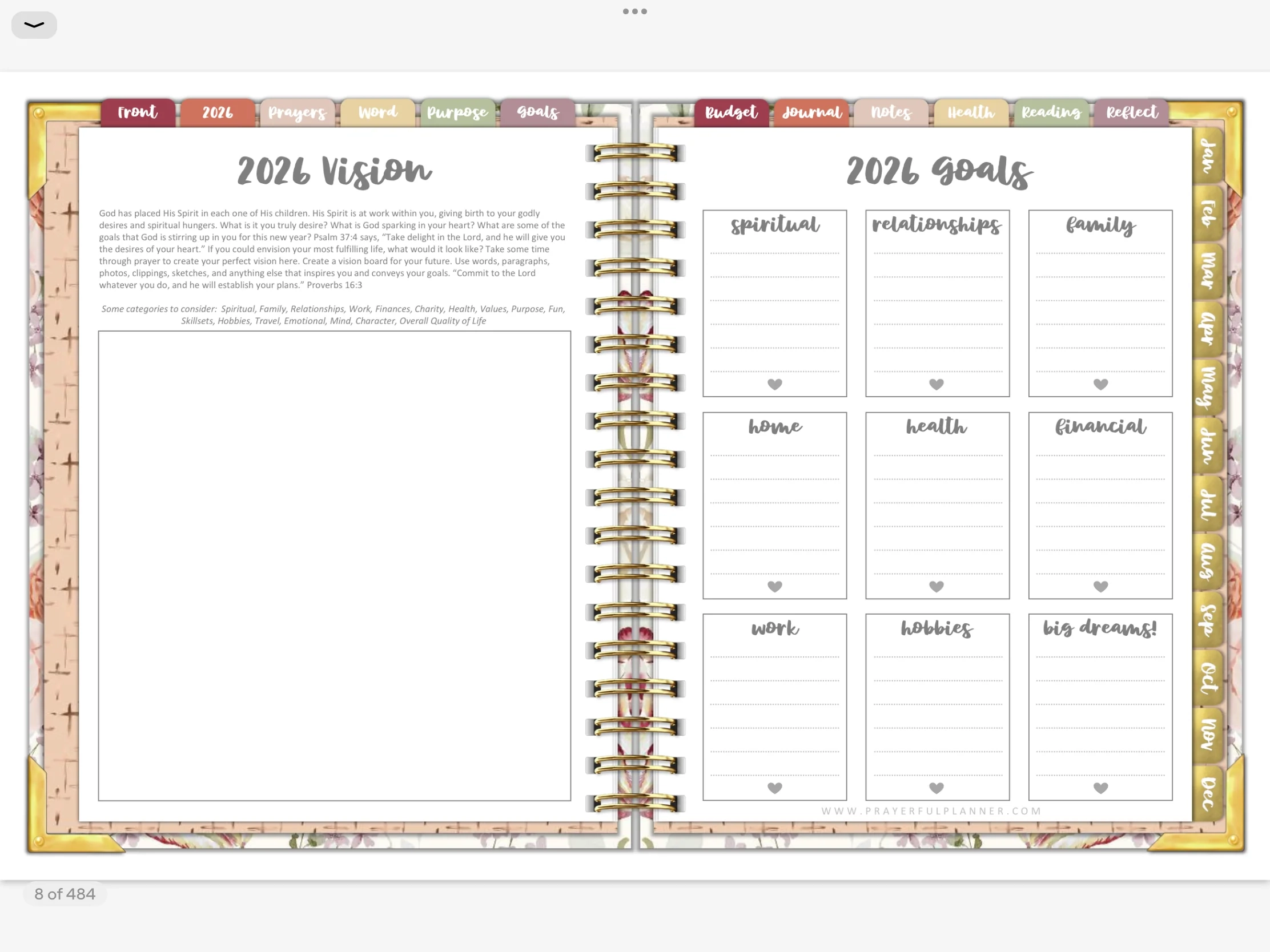 2026 Digital Planner All In One AMAZING GRACE Prayerful Planner