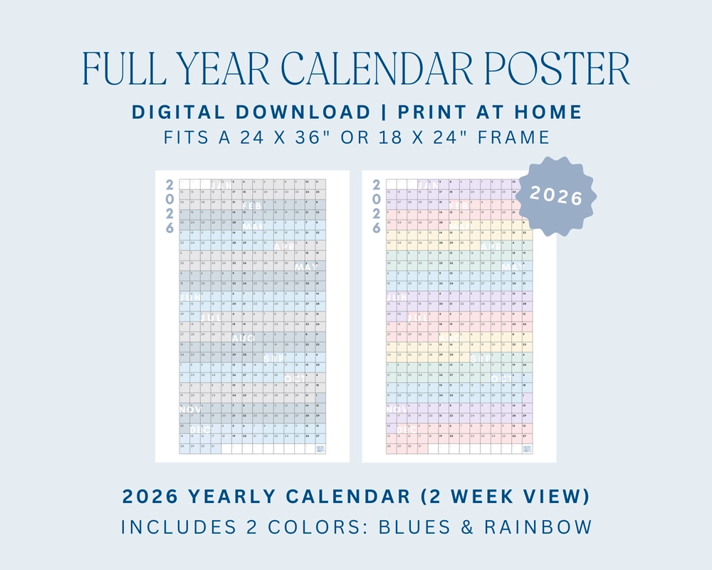 2026 Full Year Calendar Rilee Smith