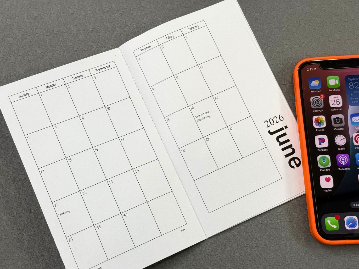 2026 Mini Printable Pocket Calendar Minimalist Style Instant 
