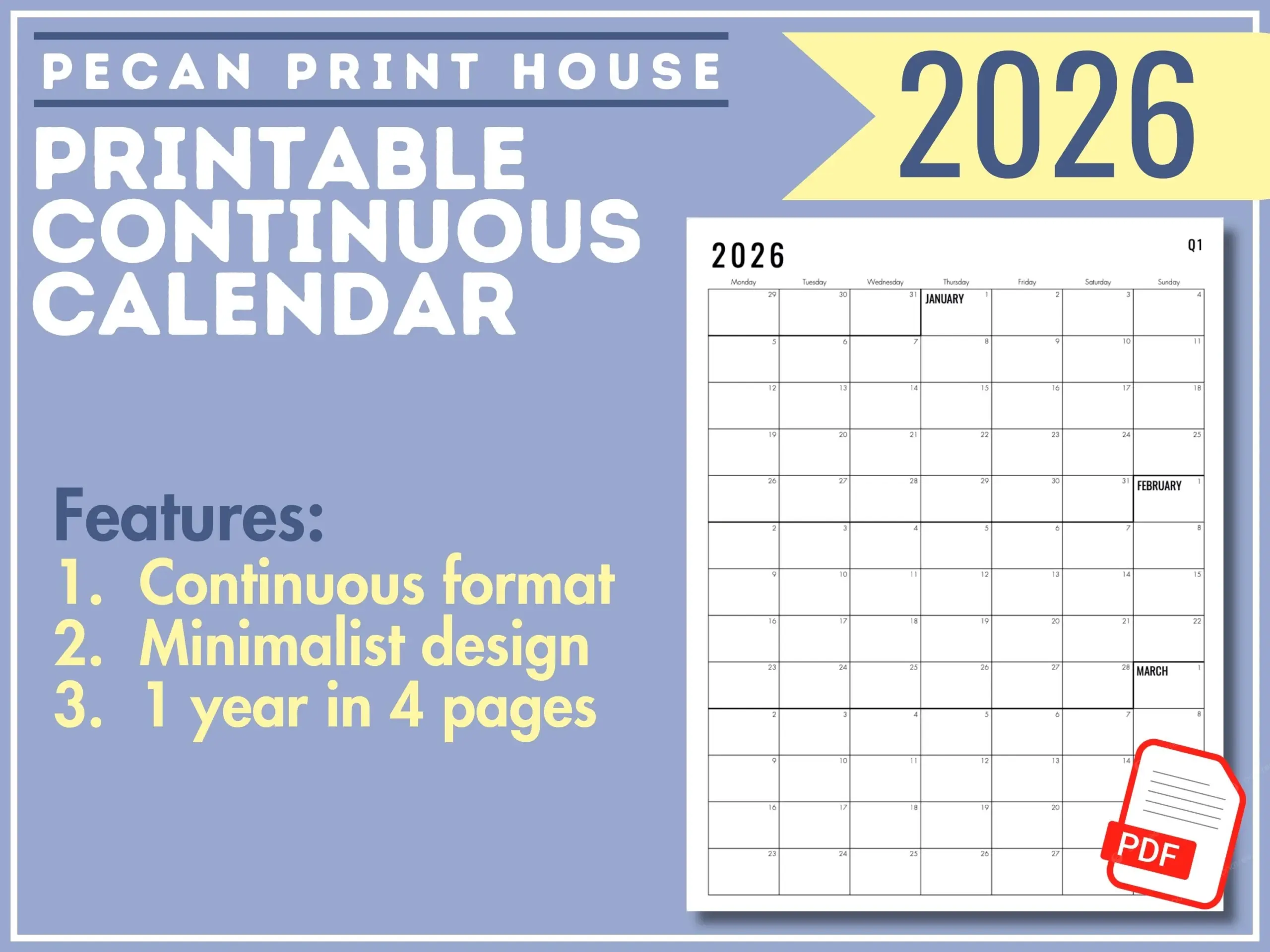 December 2026 Modern Printable Calendar