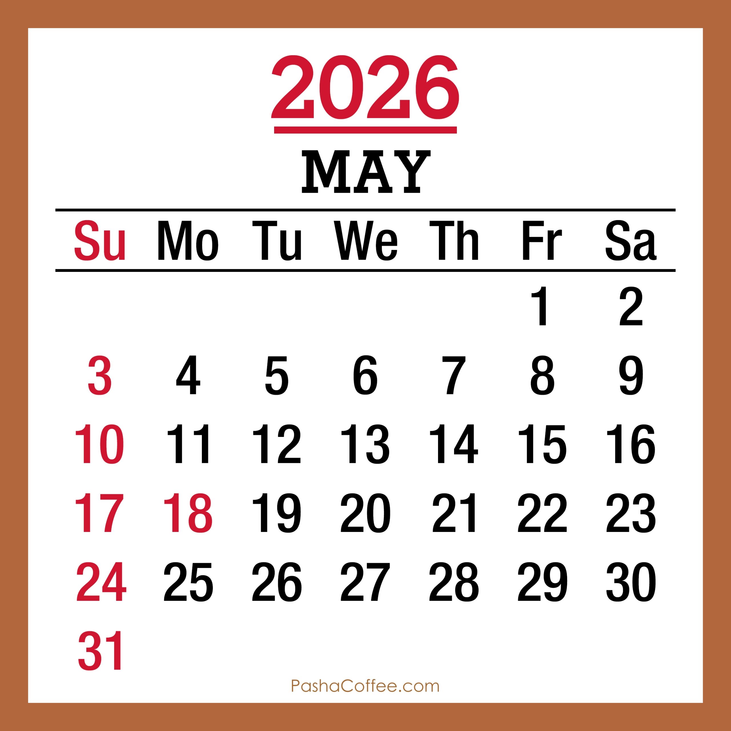 2026 Monthly Calendars With Canada Holidays Page 2 PashaCoffee