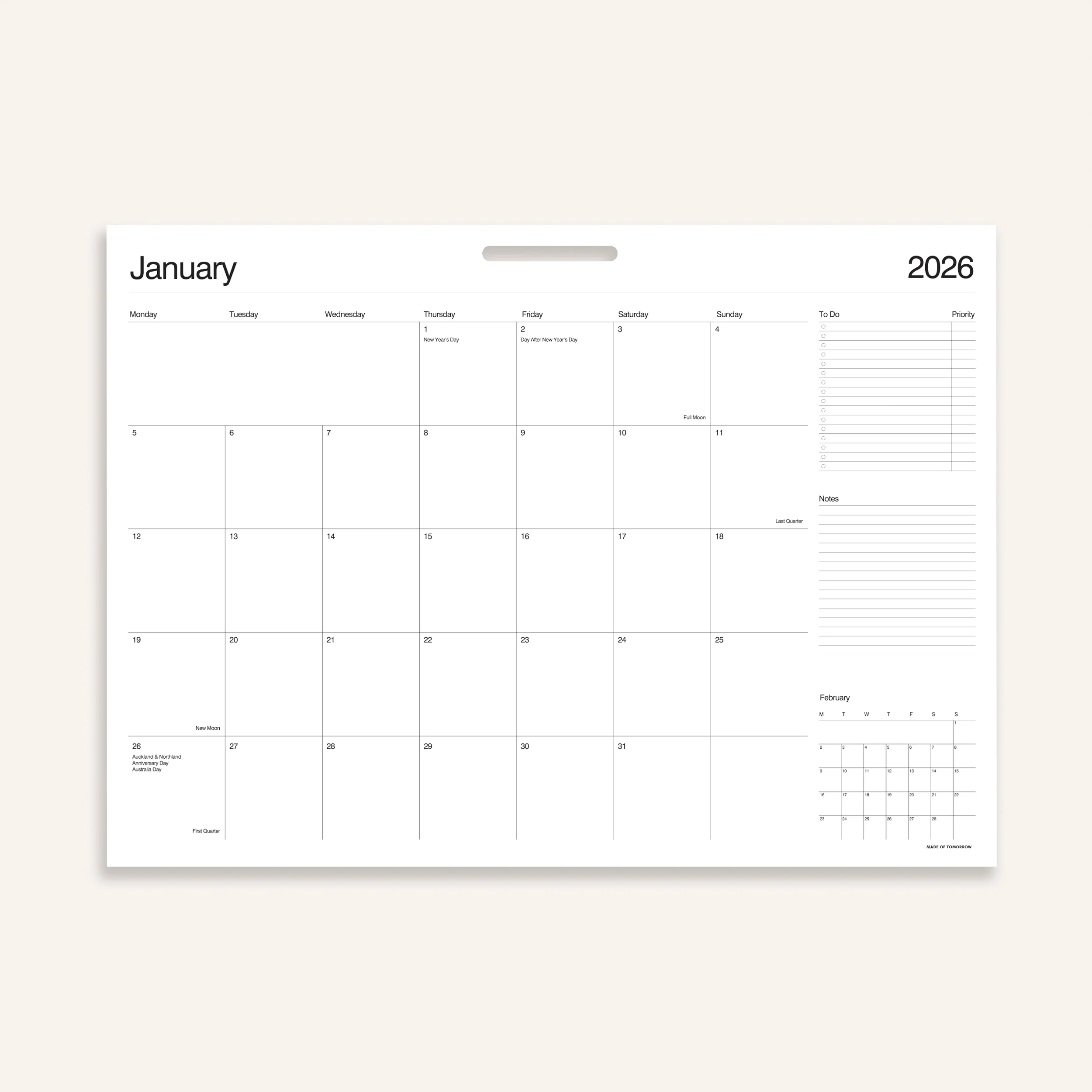 2026 Monthly Planner Calendar