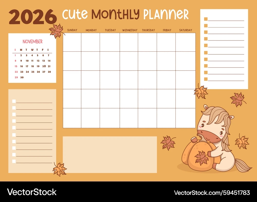 Printable Monthly Calendars Calligraphy 2026 November