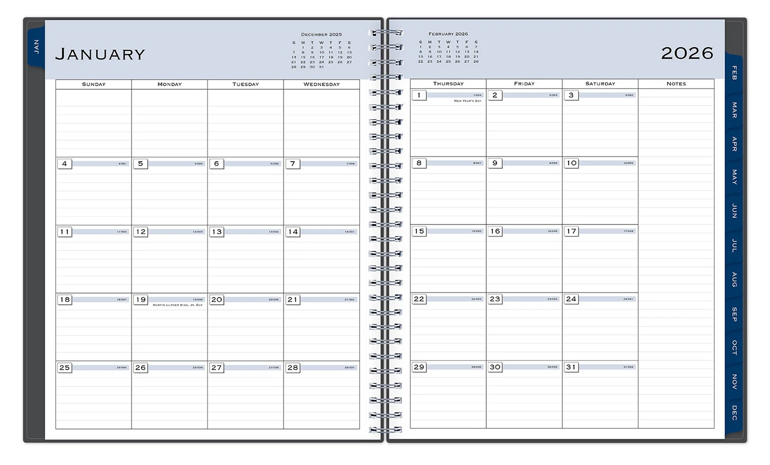 2026 Passages 8x10 Monthly Planner Blue Sky