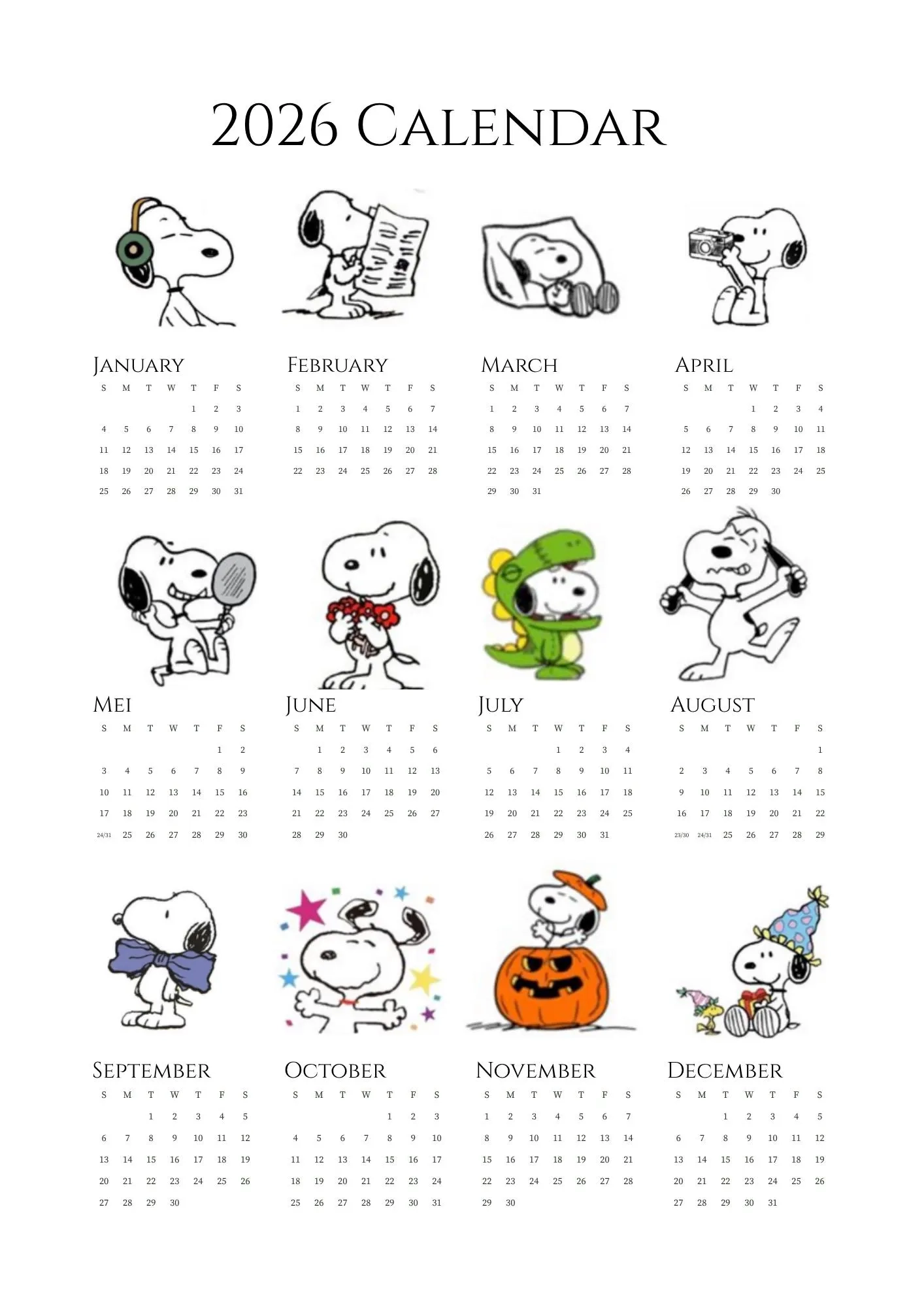 Printable Vintageoffice December 2026 Calendar