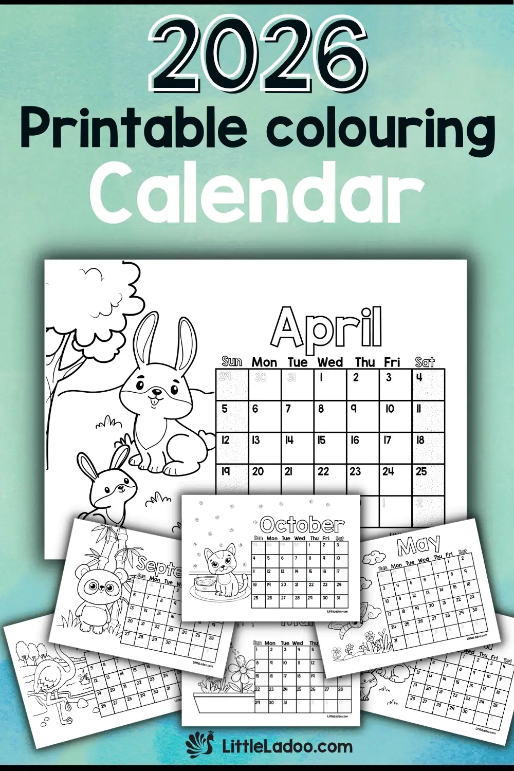 2026 Printable Colouring Calendar Free Printable 