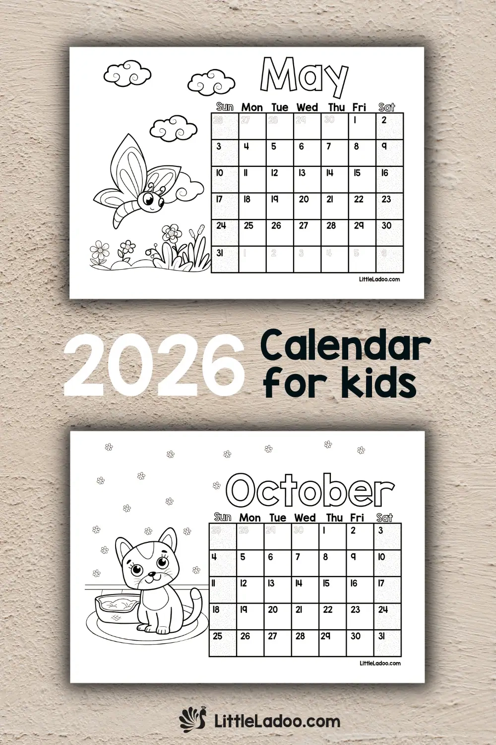 December Kids Calendar 2026 Printable