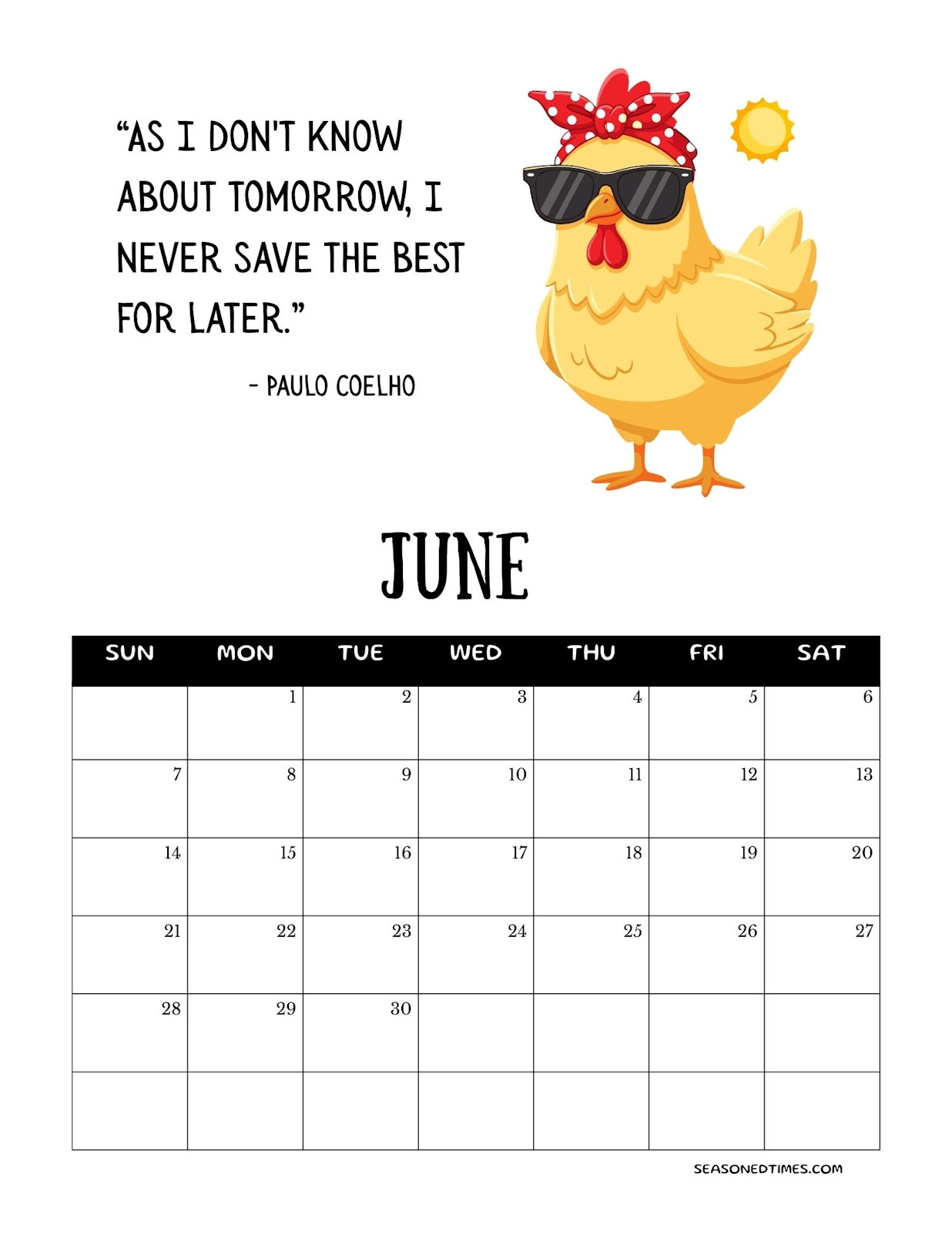 2026 Quotes Calendar FREE Seasoned Times
