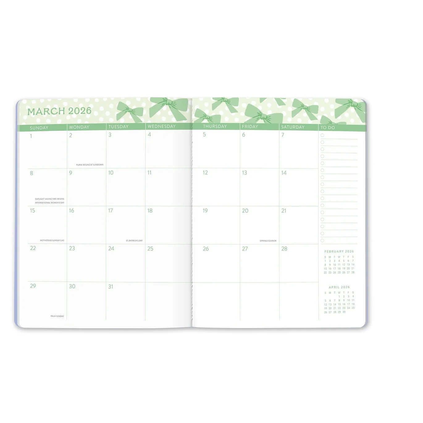 2026 Sweet Bow Just Right 17 Month Monthly Diary Planner
