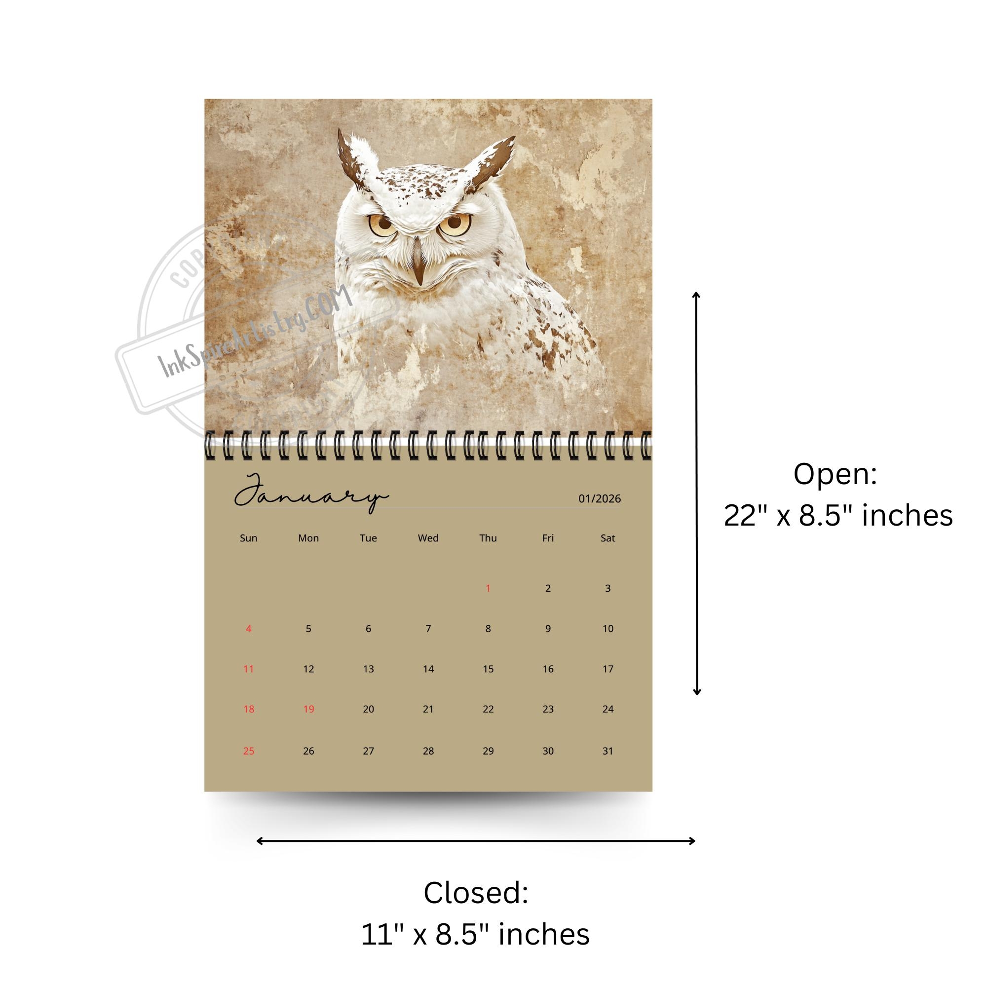 2026 Wall Calendar Ghost Owl Custom Calendar Etsy New Zealand